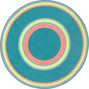 Ripples 5'4" Round area rug in color Teen