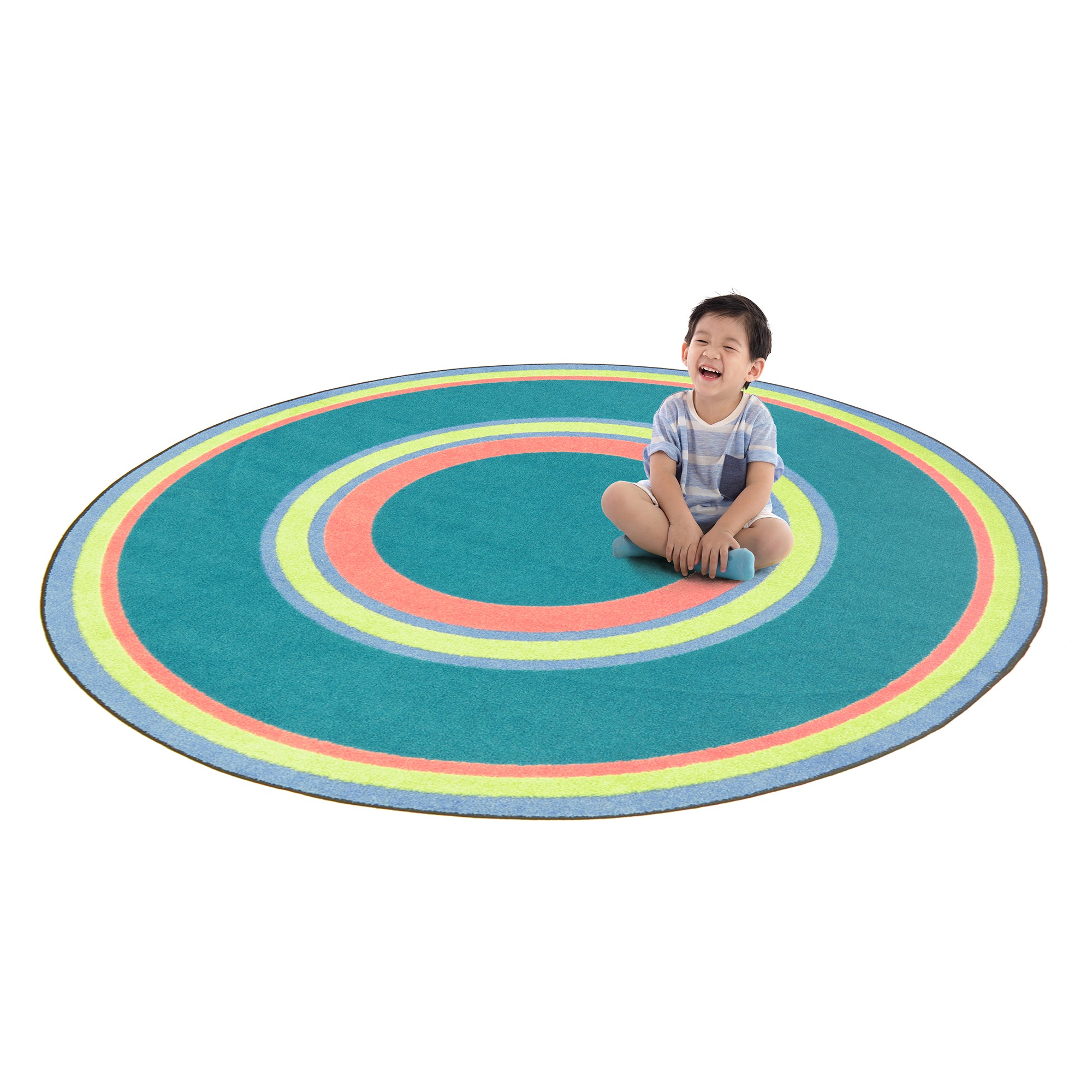 Ripples 5'4" Round area rug in color Teen