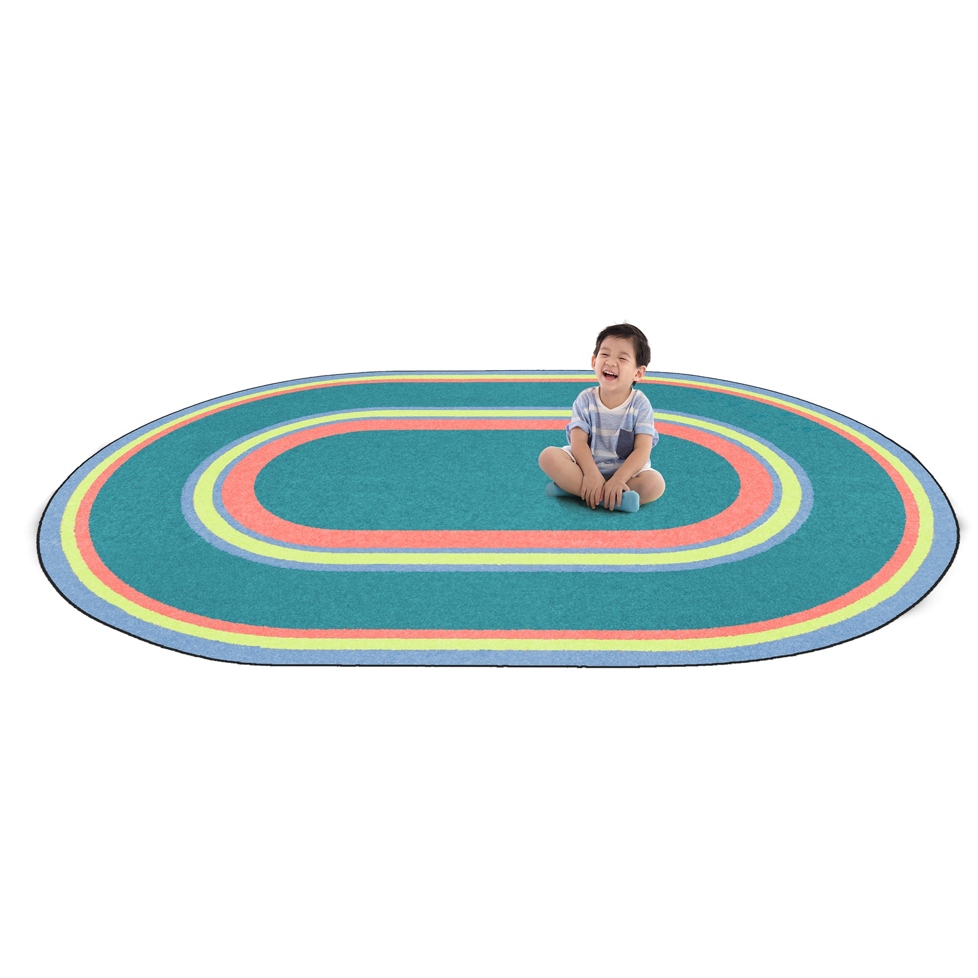 Ripples 5'4" x 7'8" Oval area rug in color Teen