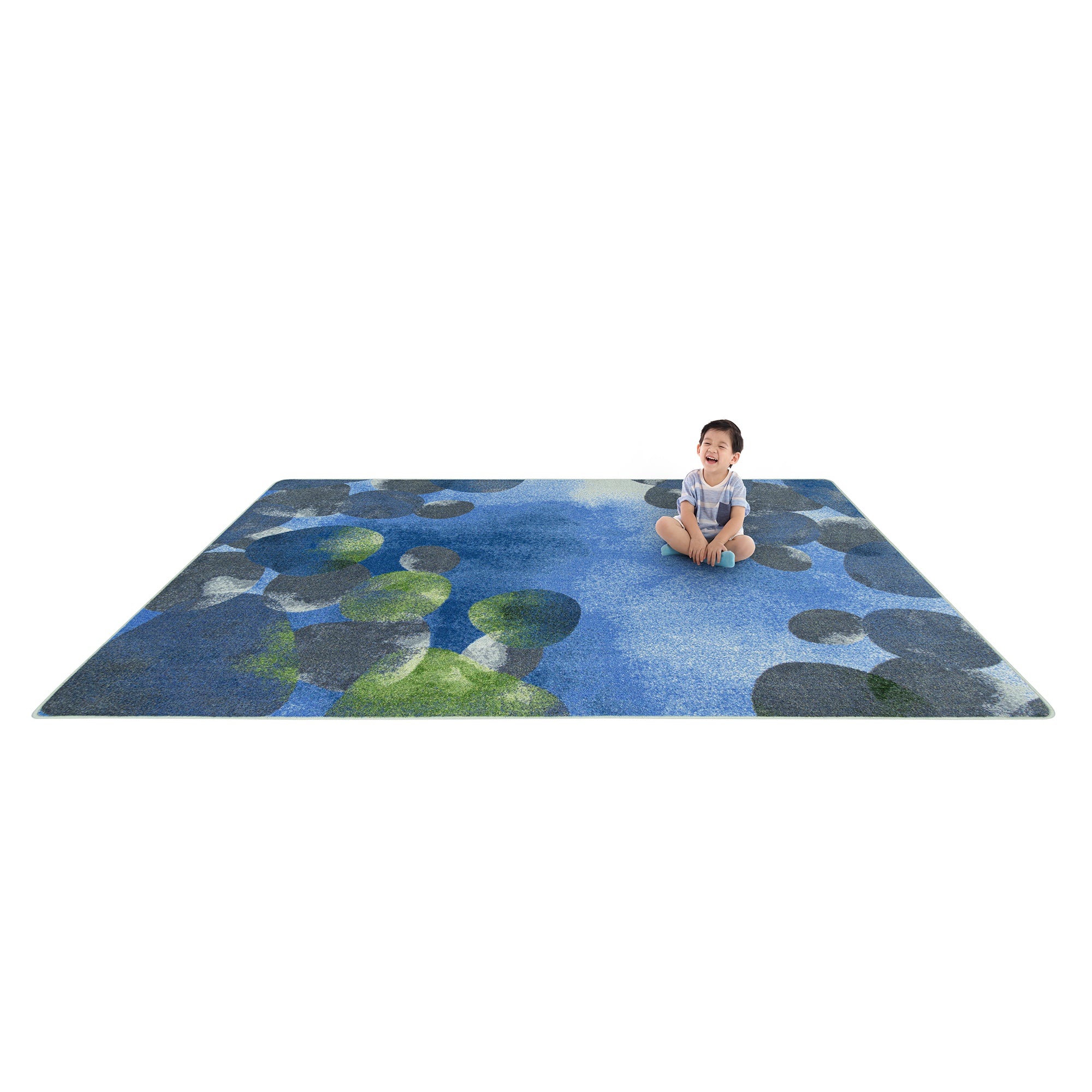 Riverstone 7'8" x 10'9" area rug in color Blue