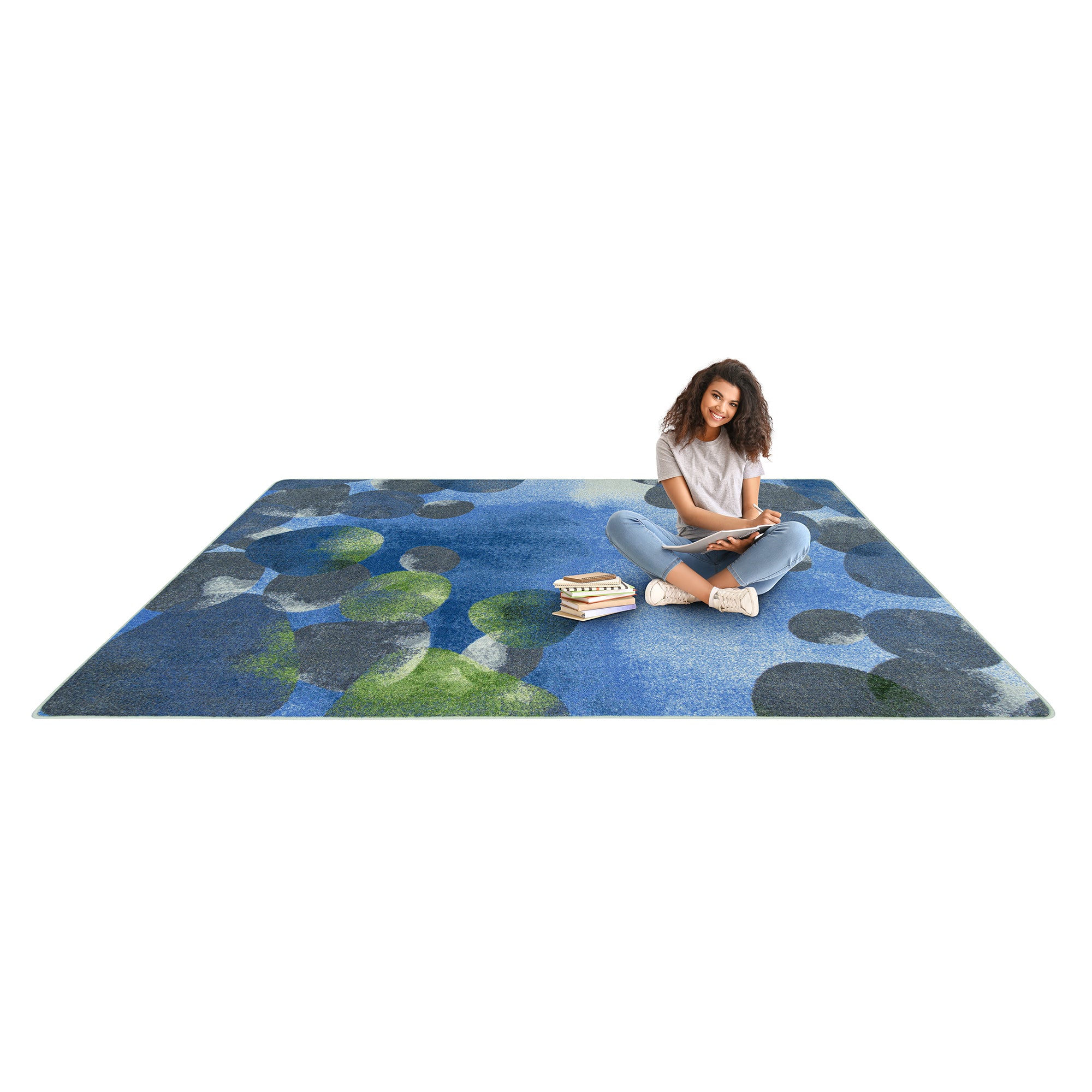 Riverstone 5'4" x 7'8" area rug in color Blue
