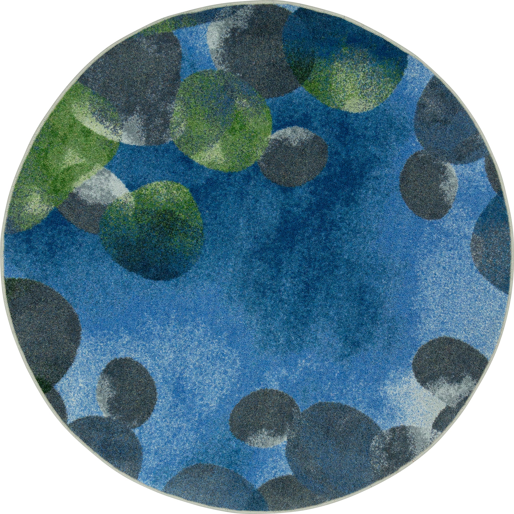 Riverstone 13'2" Round area rug in color Blue