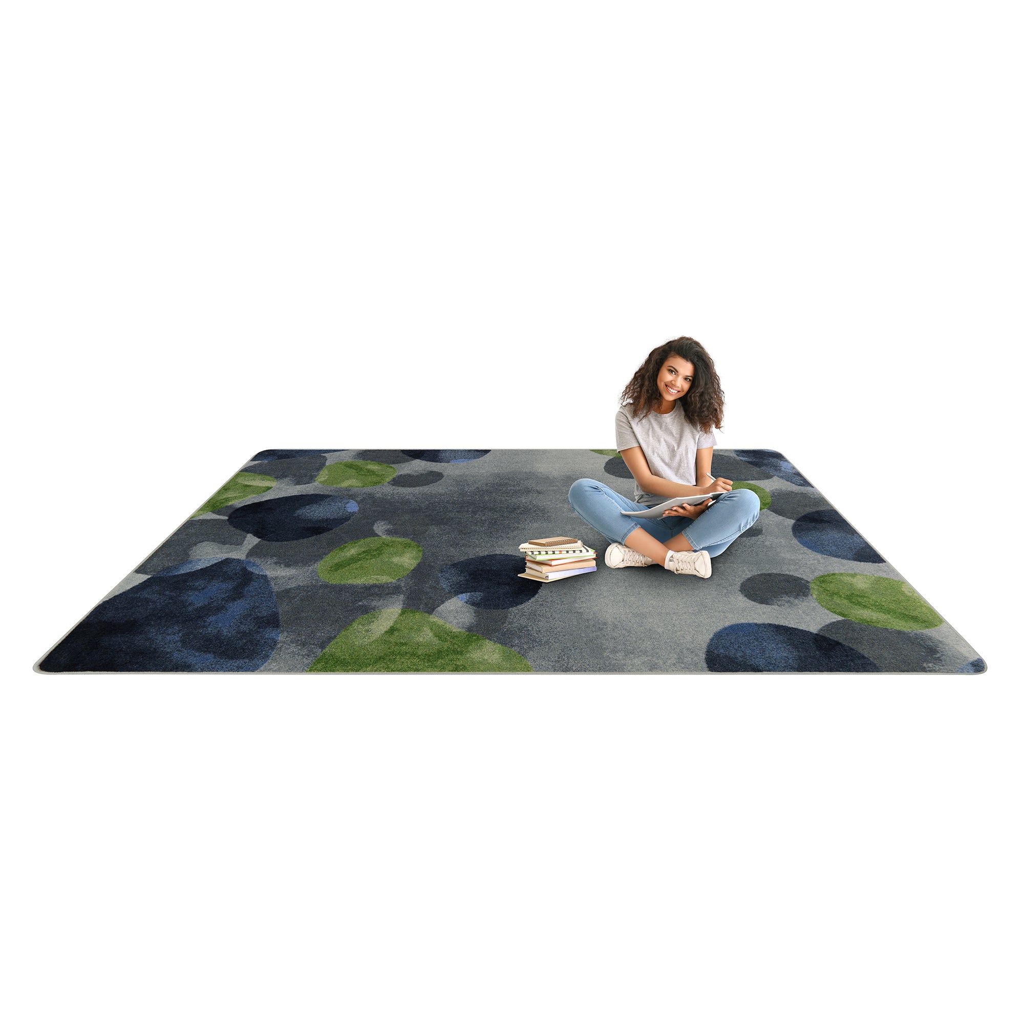 Riverstone 5'4" x 7'8" area rug in color Gray