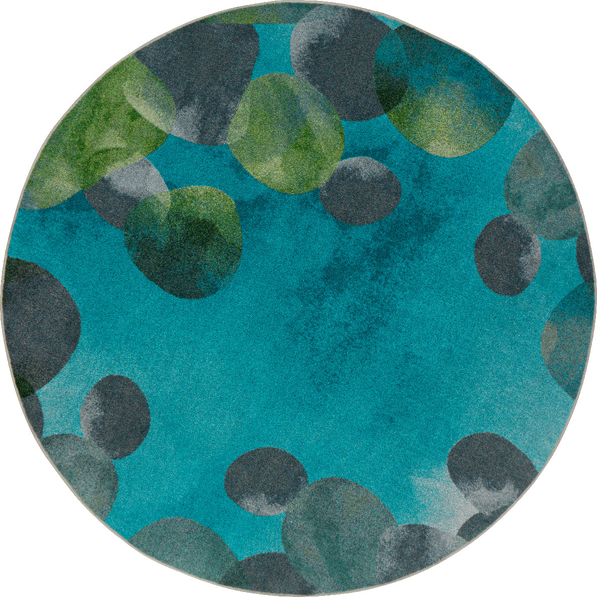Riverstone 7'7" Round area rug in color Teal