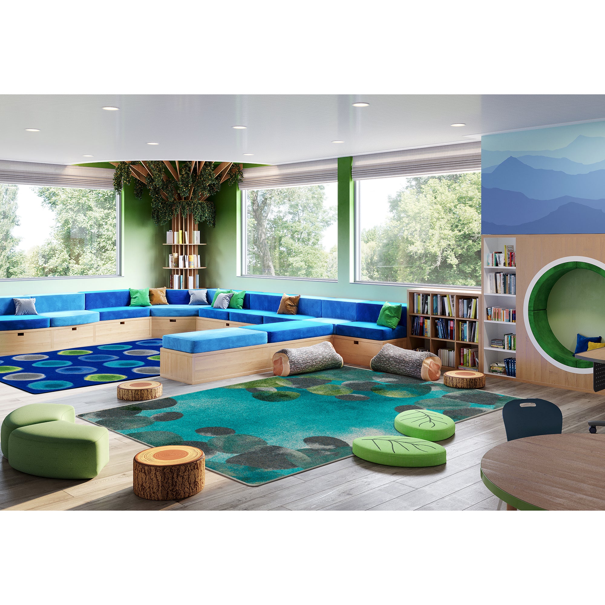 Riverstone 5'4" x 7'8" area rug in color Teal
