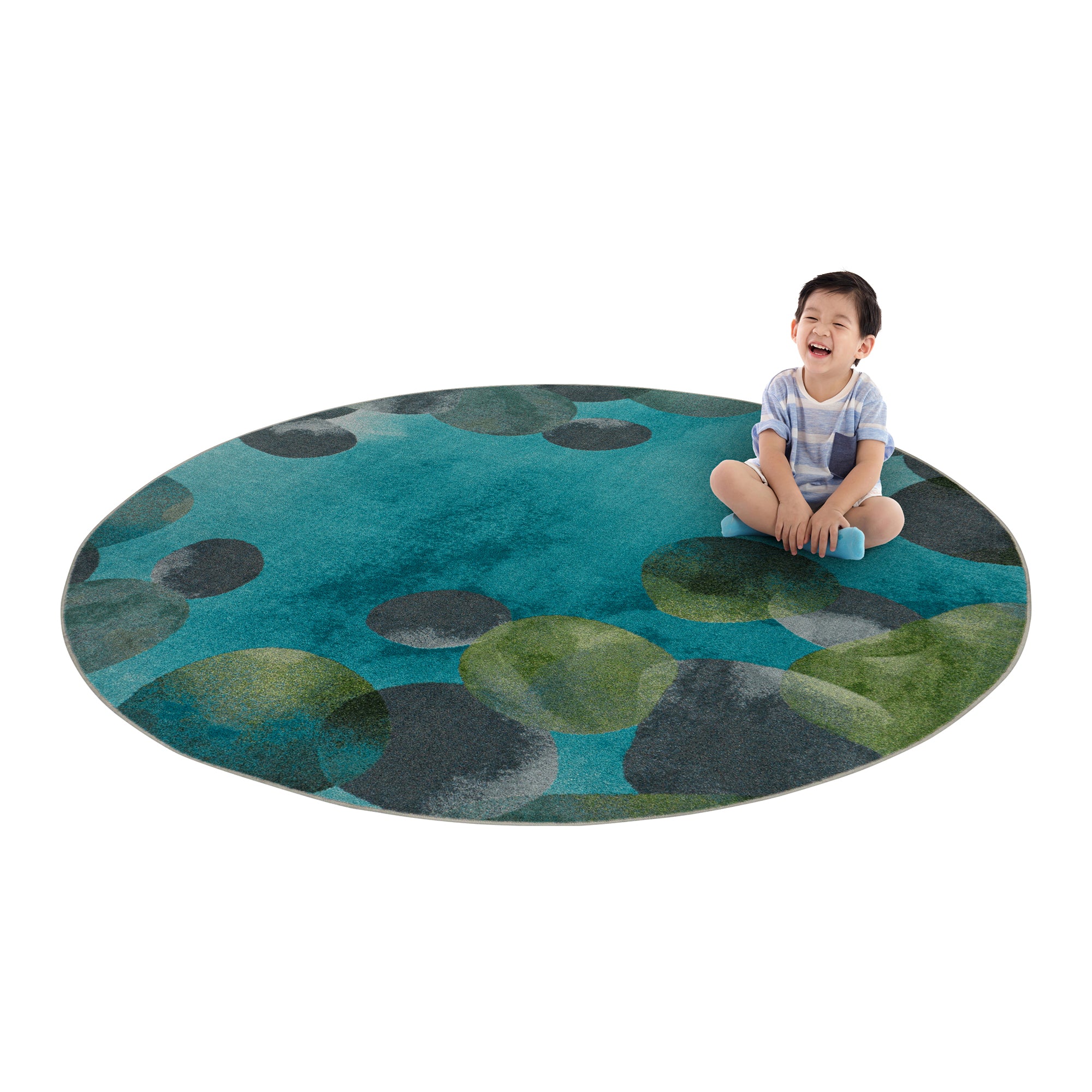 Riverstone 13'2" Round area rug in color Teal