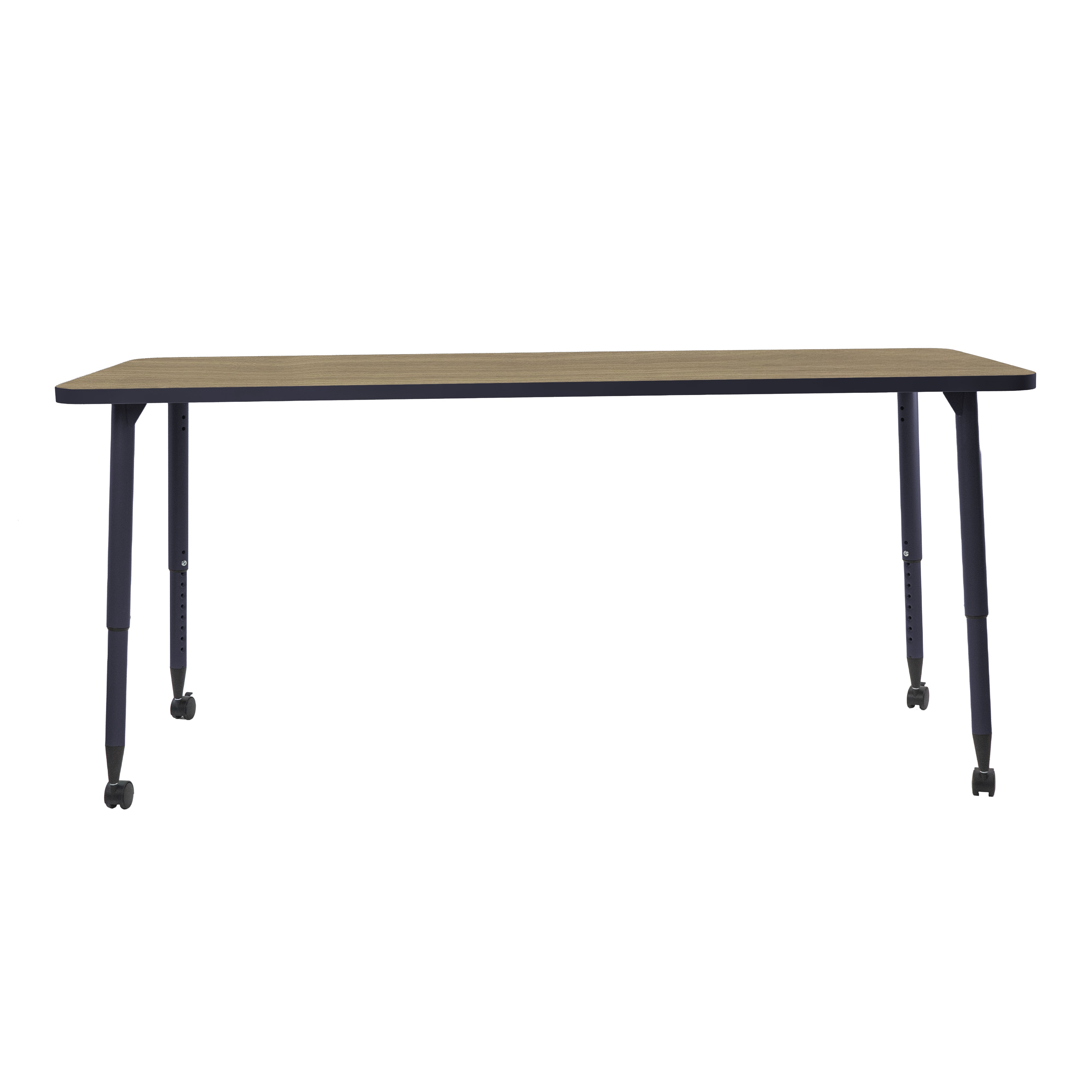 Adapte 30" x 72" Rectangle Activity Table with Adjustable Tapered Legs - Pasadena Oak/Navy