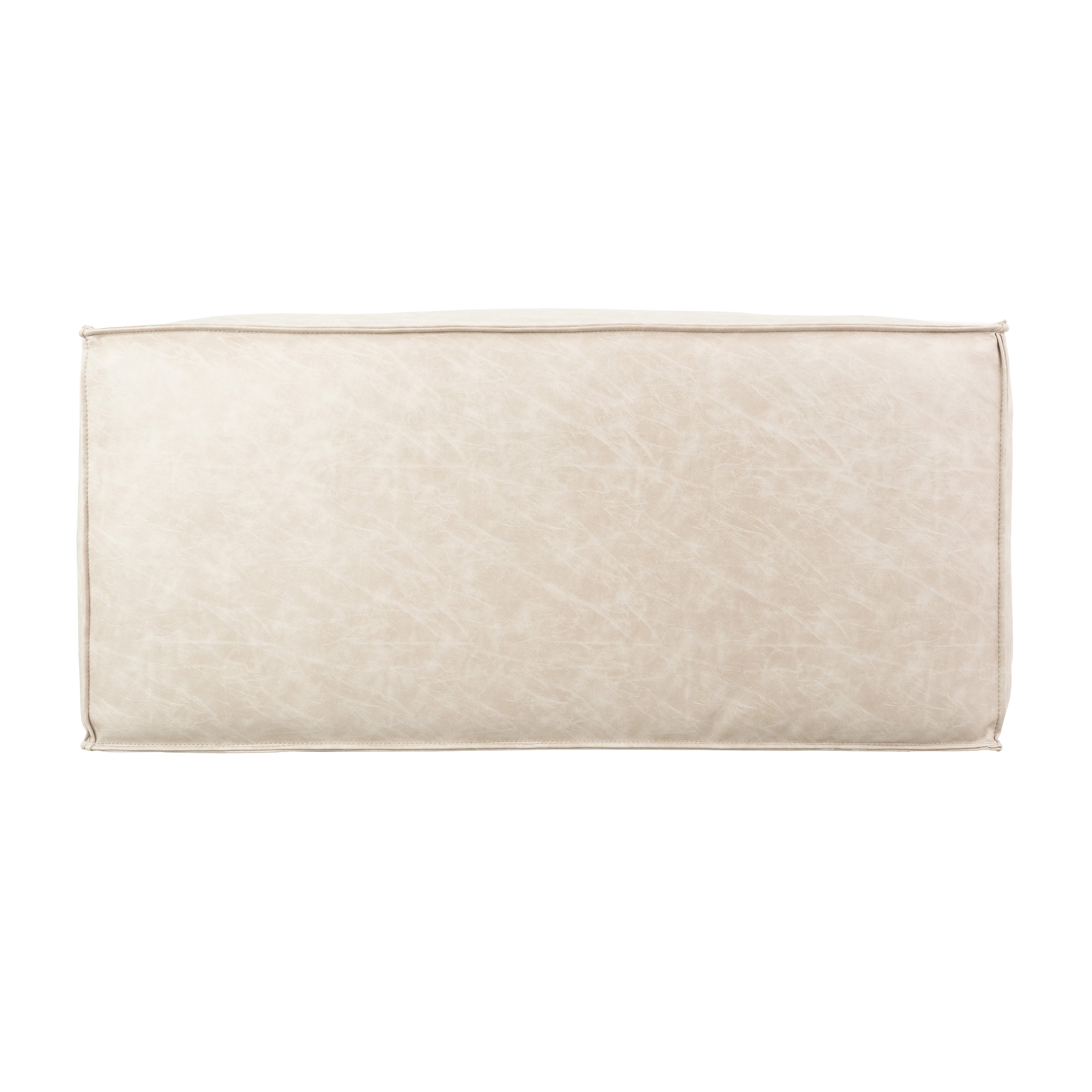 Rustic Overstuffed 36" x 24" Rectangle Ottoman, 16" Height - Almond