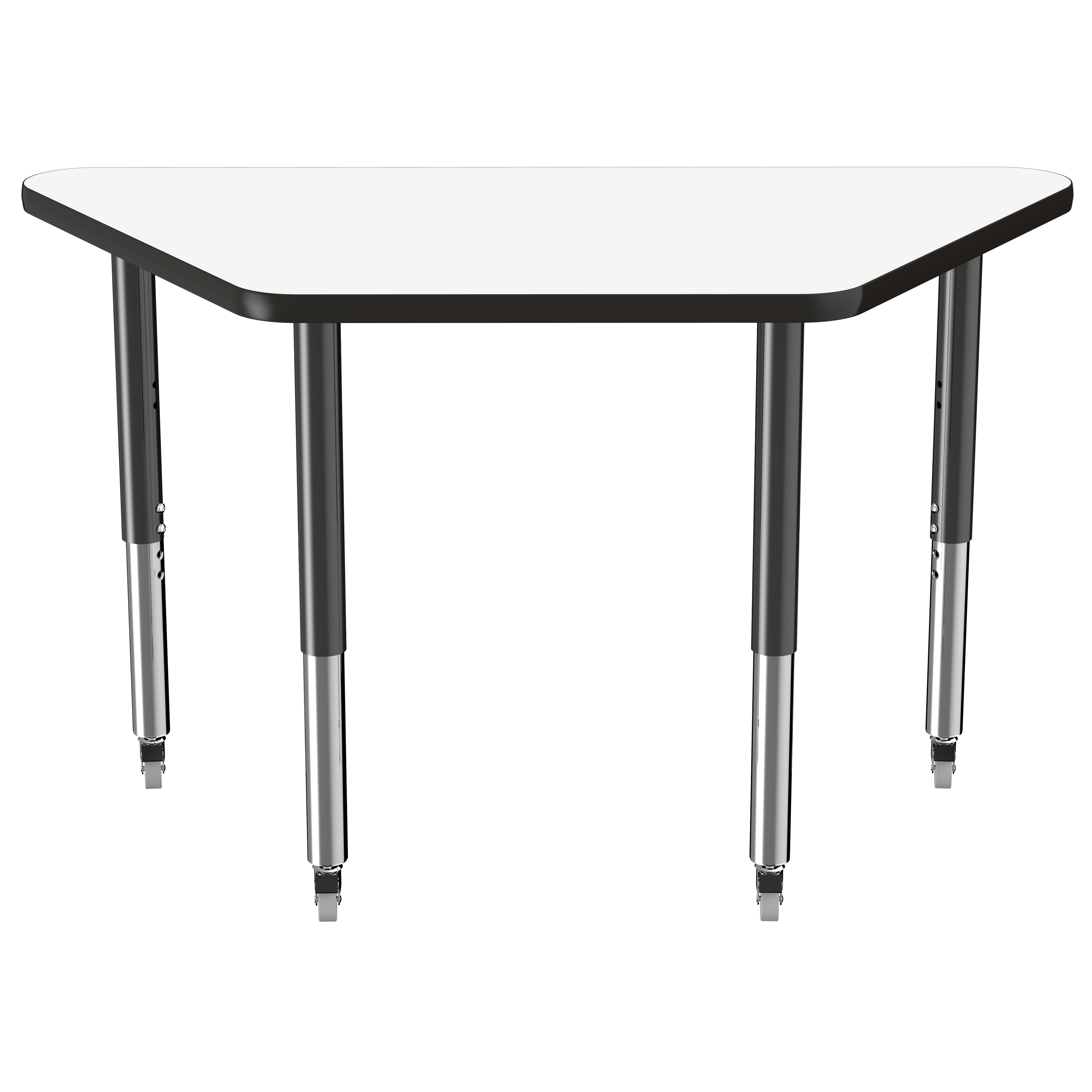 24" x 48" Trapezoid Dry-Erase Activity Table with Adjustable Super Legs - Whiteboard/Black