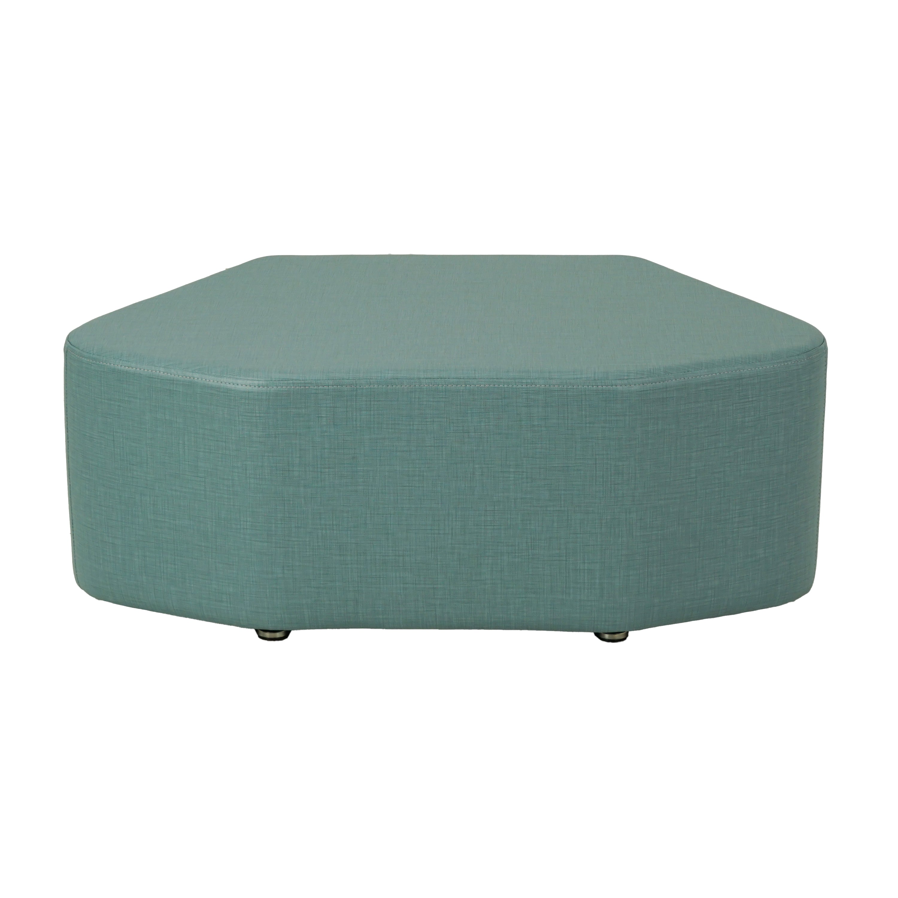 Pro Series Upholstered Petal Ottoman 12" Height - Sky Blue Crosshatch