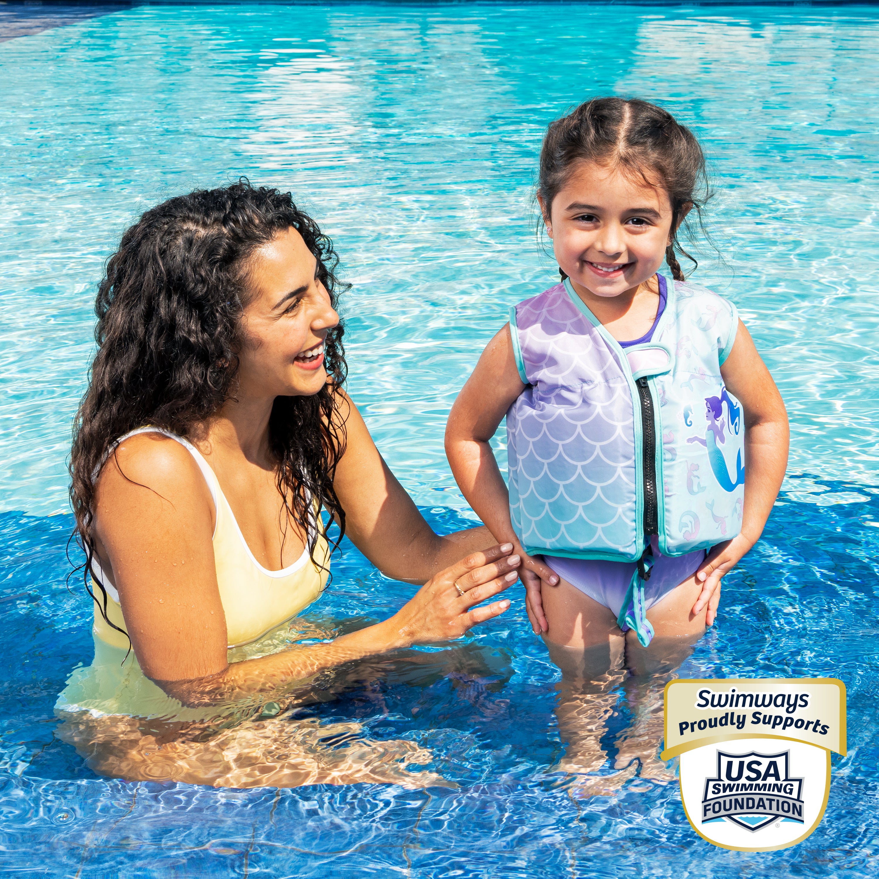 SwimWays Swim Vest, Learn To Swim Personal Flotation Device for Swim Training, Pool Floats & Swimming Pool Accessories for Kids 2-4 Years, Styles May Vary