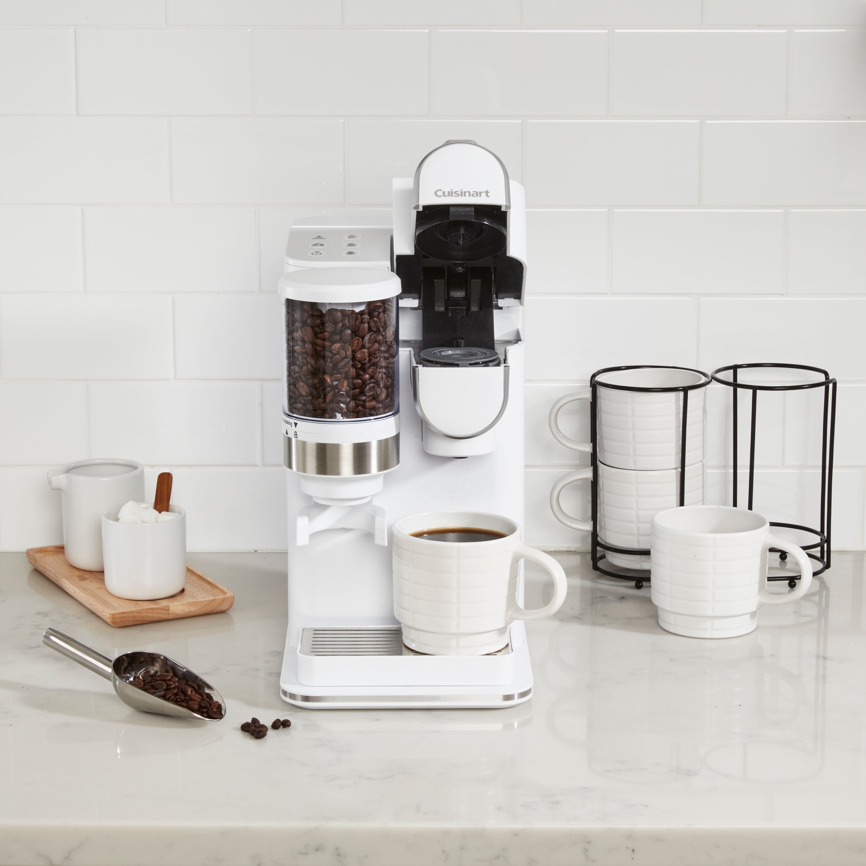 Grind & Brew Single-Serve Coffee Maker - White