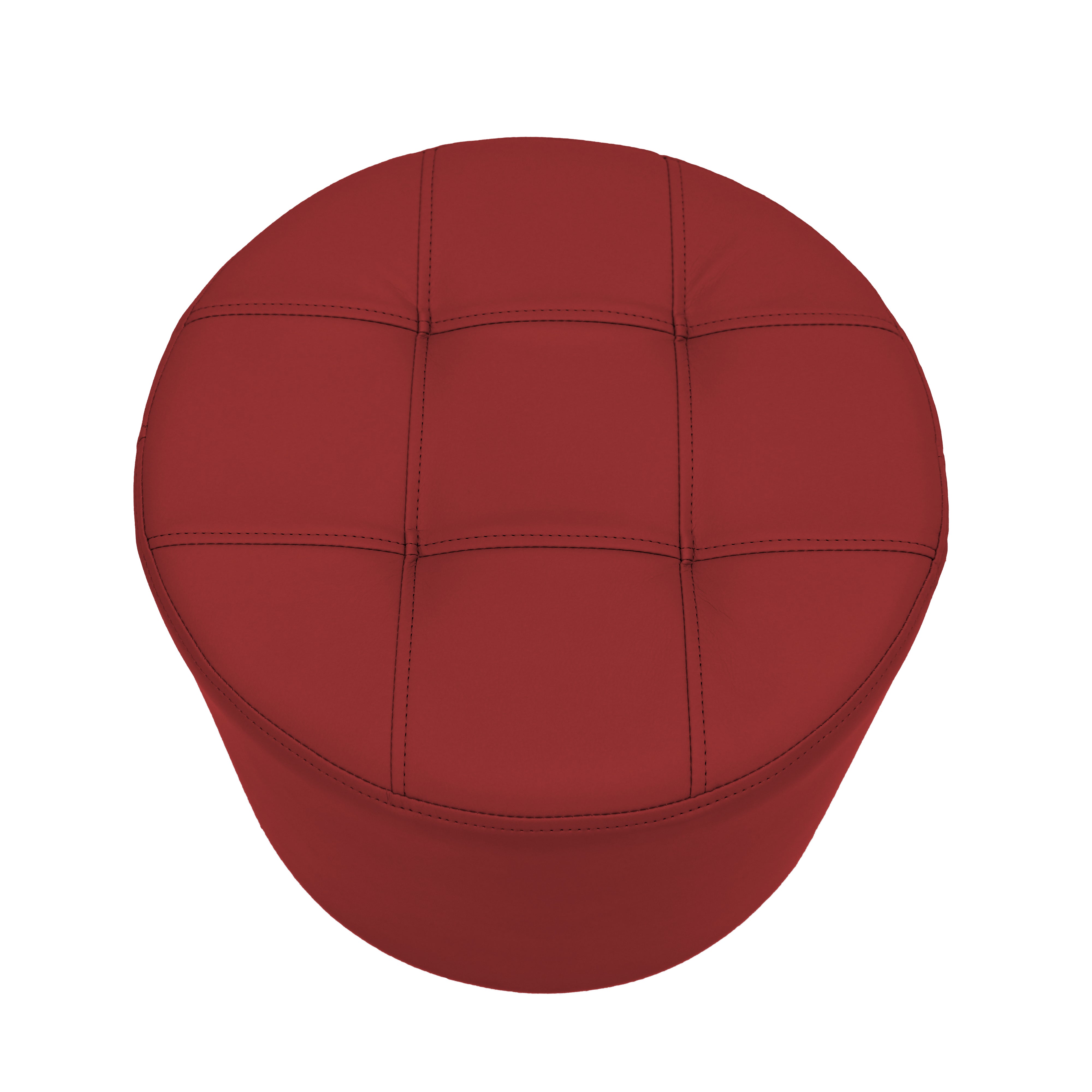 Tufted Round Ottoman 16" Height - Crimson