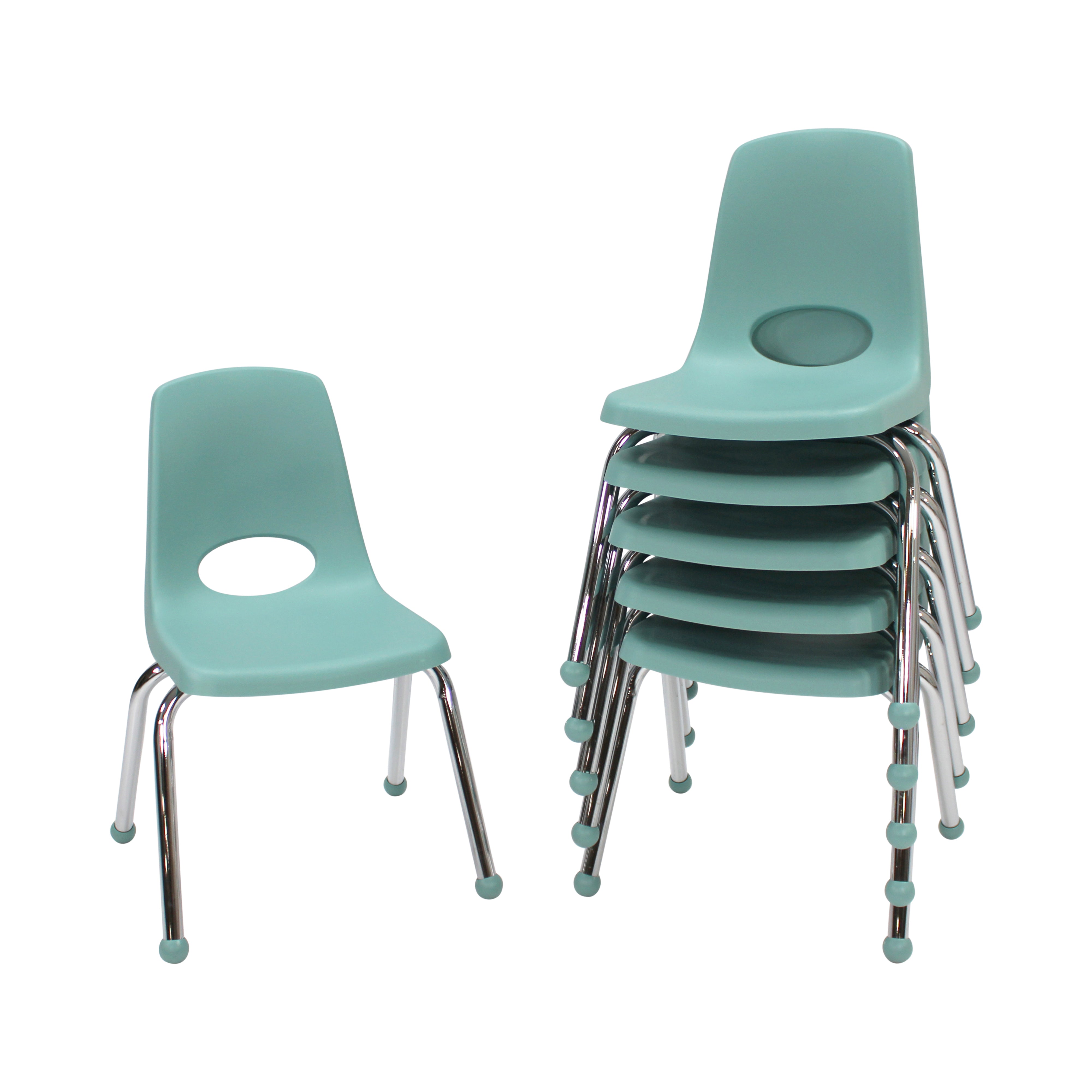 14" Stack Chair with Ball Glides - Seafoam
