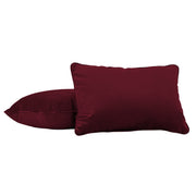 16" x 24" Rectangle Lumbar Microfiber and Faux Leather Pillow with Piping, 2-Piece - Bordeaux