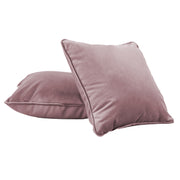 15" x 15" Square Microfiber and Faux Leather Pillow with Piping, 2-Piece - Mauve