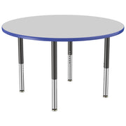 48" Round T-Molding Activity Table with Adjustable Super Legs - Gray/Blue/Black