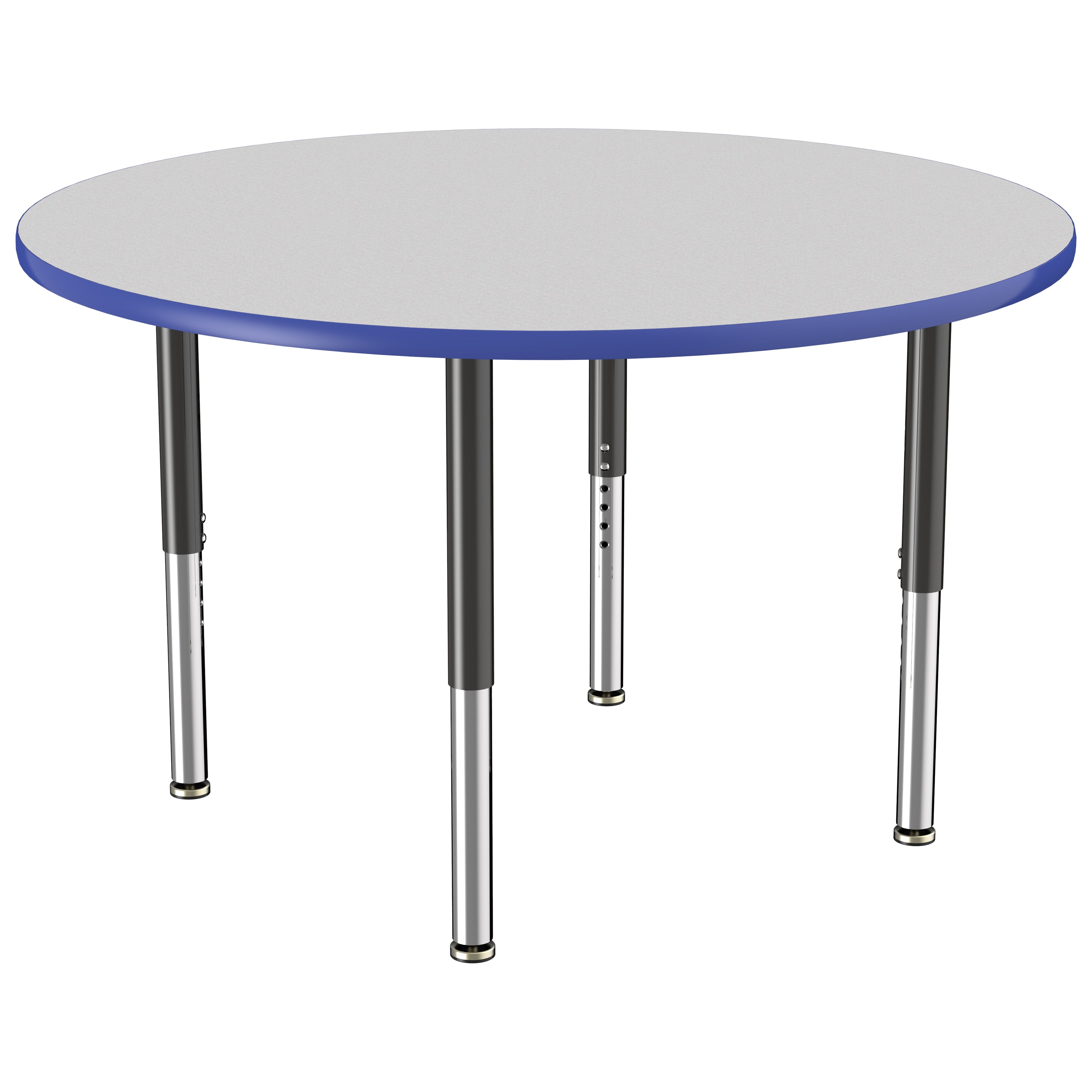 48" Round T-Molding Activity Table with Adjustable Super Legs - Gray/Blue/Black