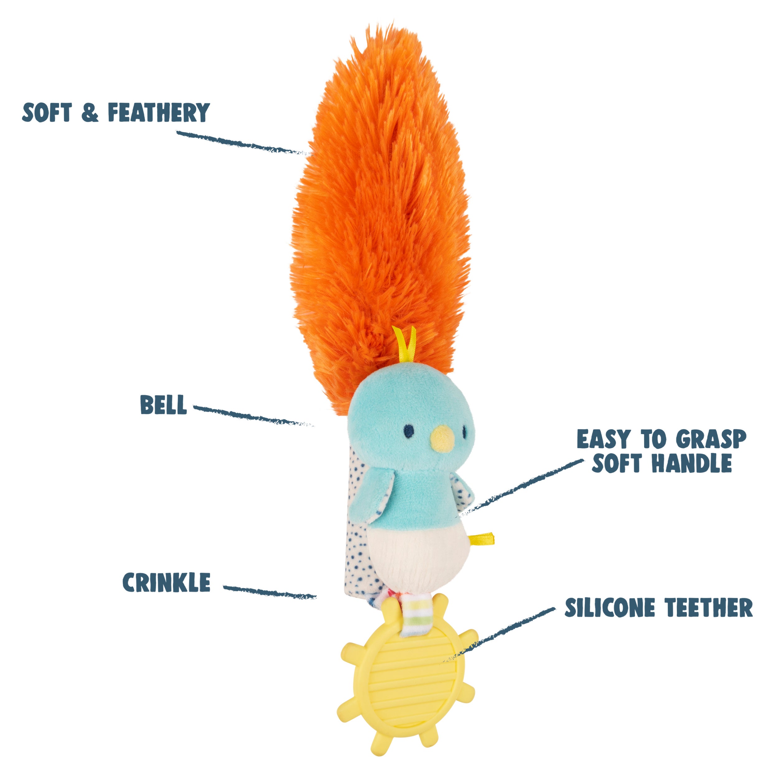 Baby GUND Tinkle Crinkle Collection The Play Together Toy Birdie Stuffed Animal Sensory Plush, 12"