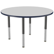48" Round T-Molding Activity Table with Adjustable Super Legs - Gray/Navy/Black