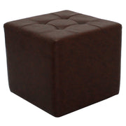 Rustic Tufted Square Ottoman 16" Height - Walnut