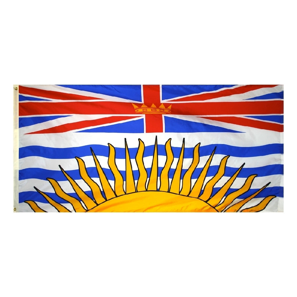 British Columbia Canadian Province  Flag 3x6 ft. Nylon SolarGuard Nyl-Glo 100% Made in USA