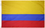 Colombia Flag 5x8 ft. Nylon SolarGuard Nyl-Glo 100% Made in USA to Official United Nations Design Specifications.