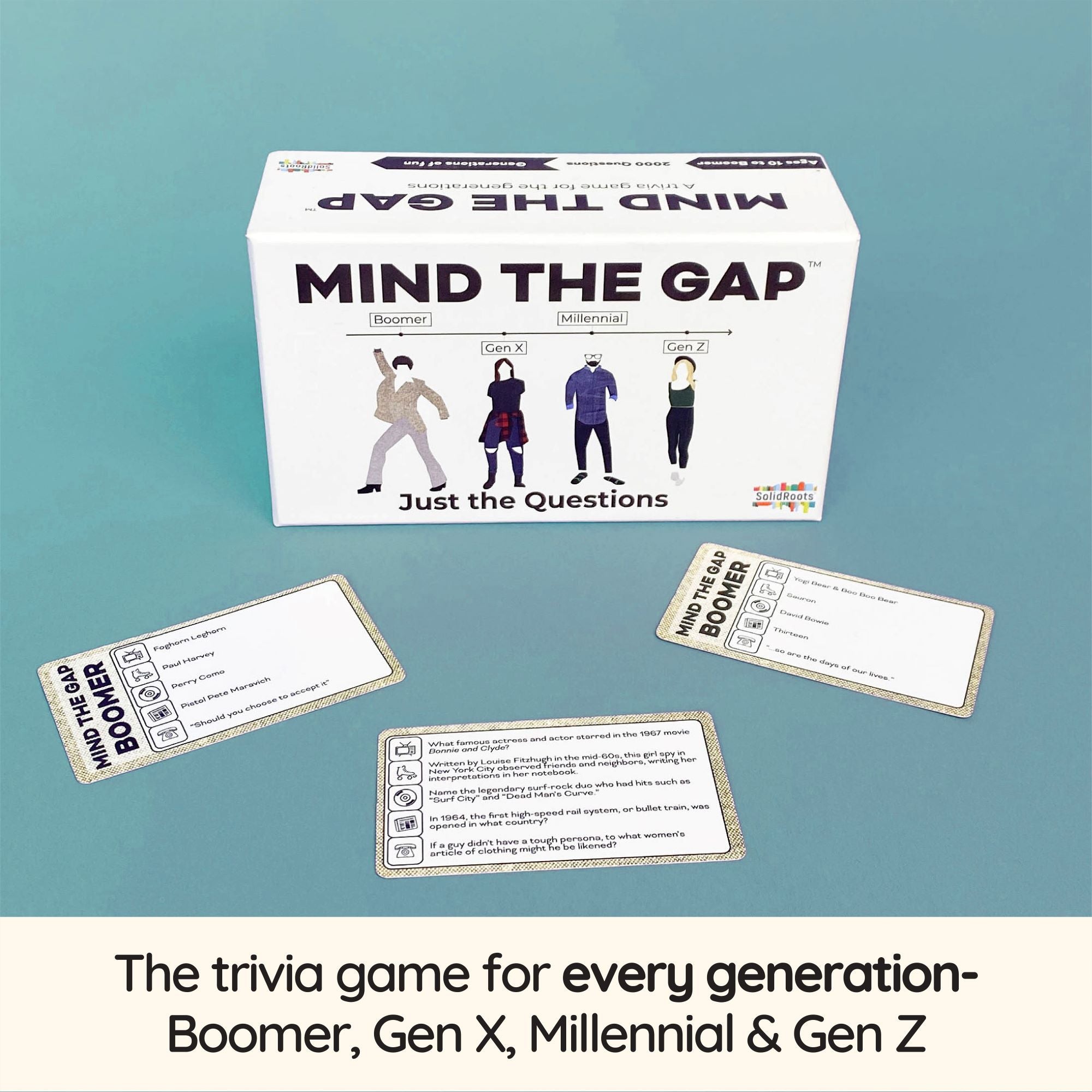 Spin Master Games, Mind the Gap Just the Questions, Expansion Pack With 1000 New questions For All Generations + 50 New Challenge Cards