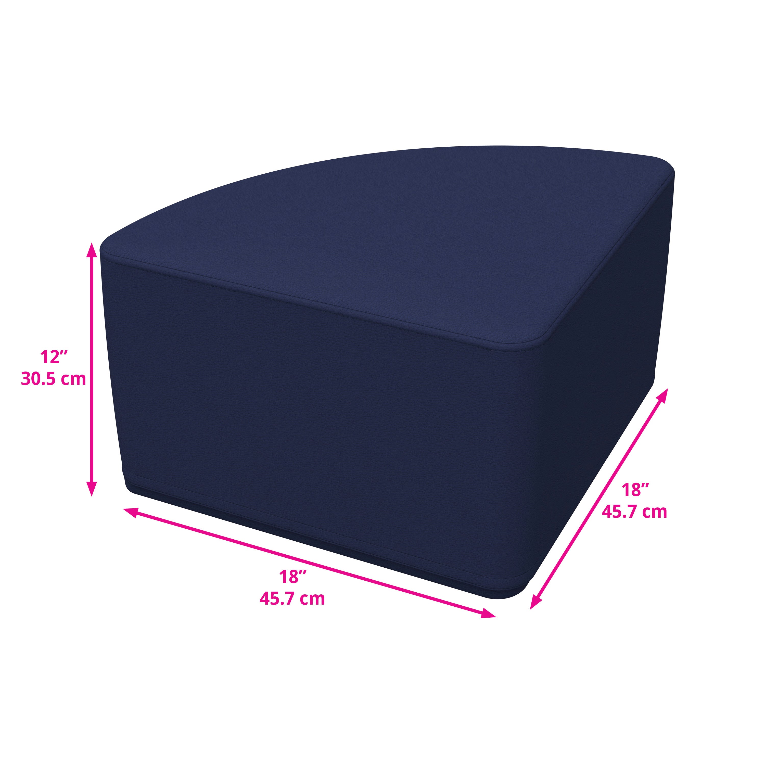 SoftScape Pie Ottoman 12" Height, 4-Piece - Navy/Powder Blue