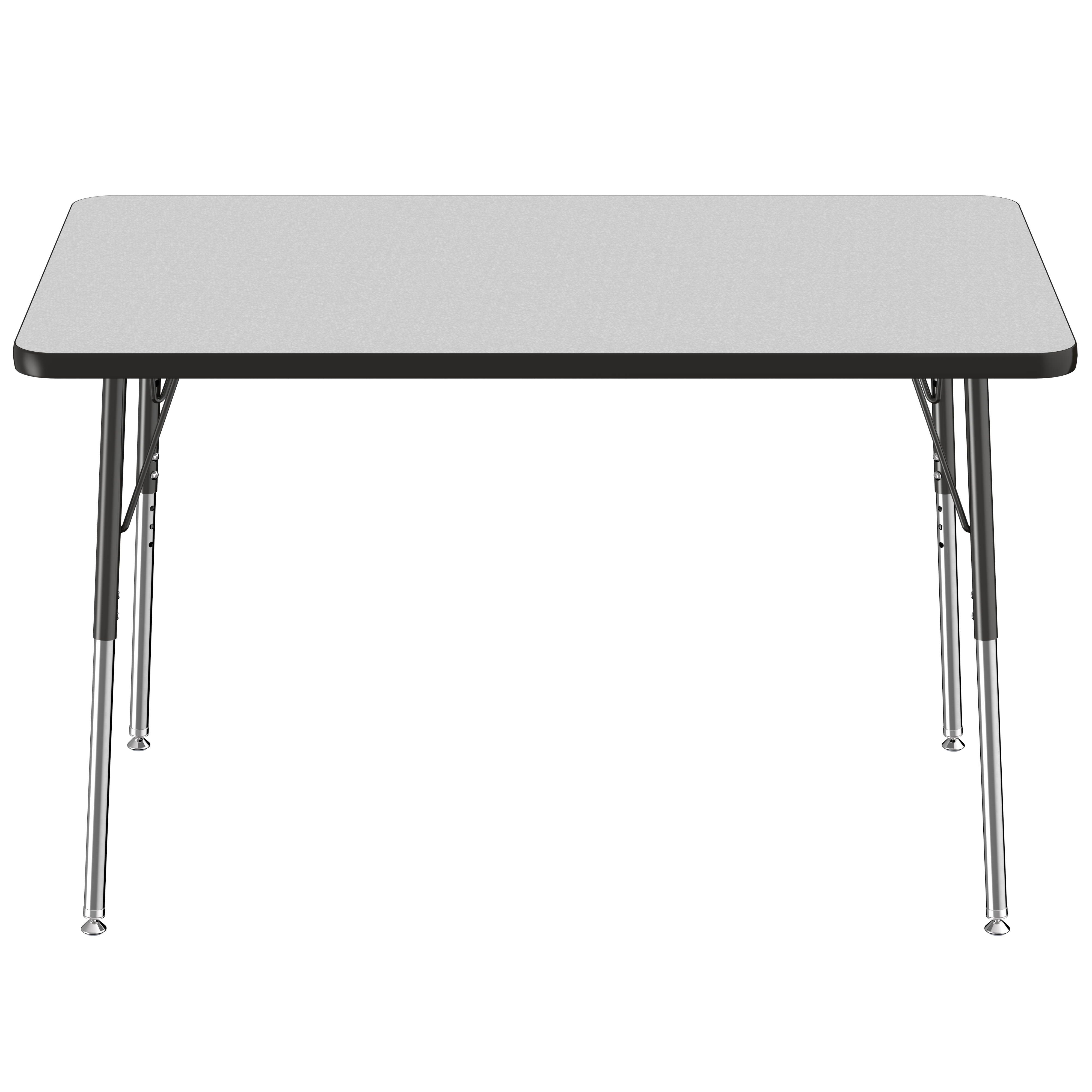 30" x 48" Rectangle T-Molding Activity Table with Adjustable Standard Swivel Glide Legs - Gray/Black