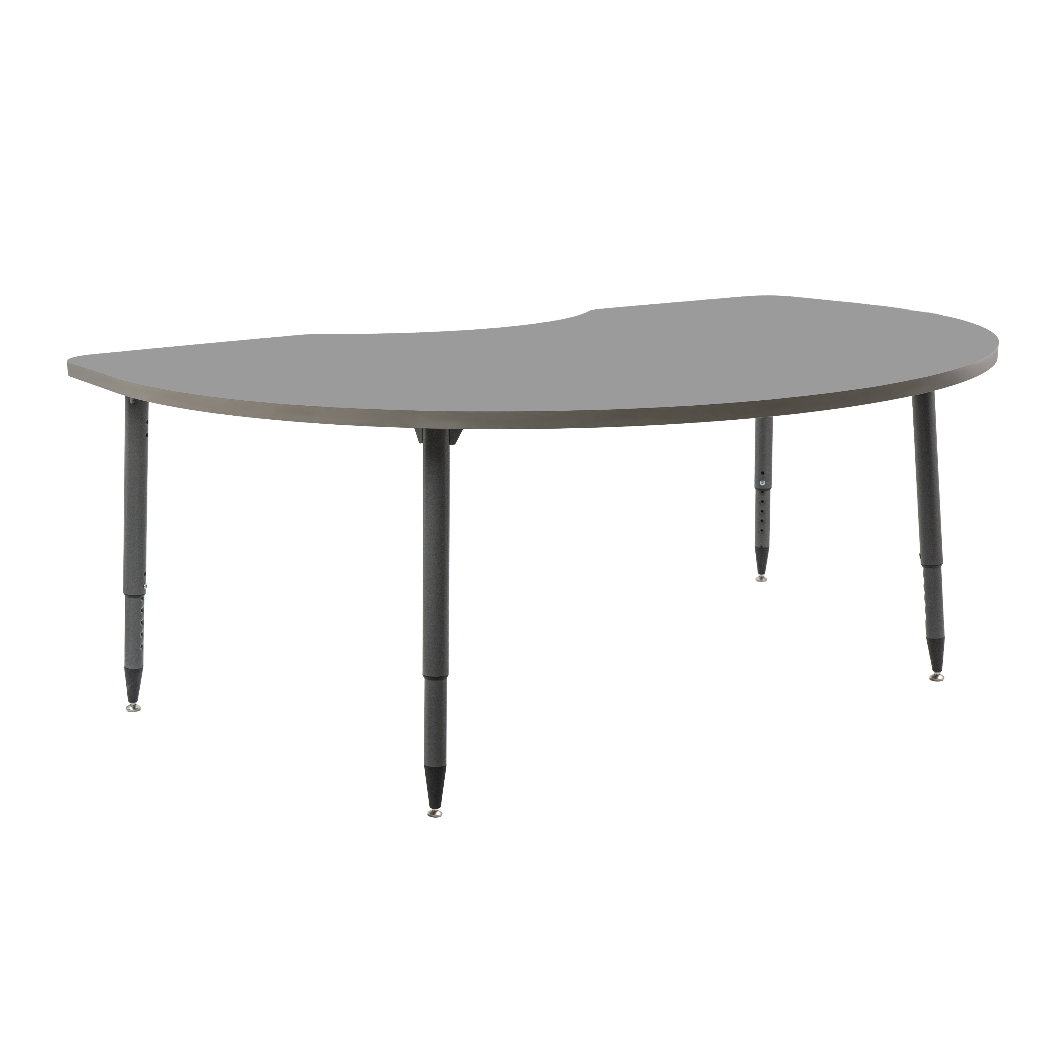 Adapte 48" x 72" Kidney Thermofused Activity Table with Adjustable Tapered Legs - North Sea/North Sea