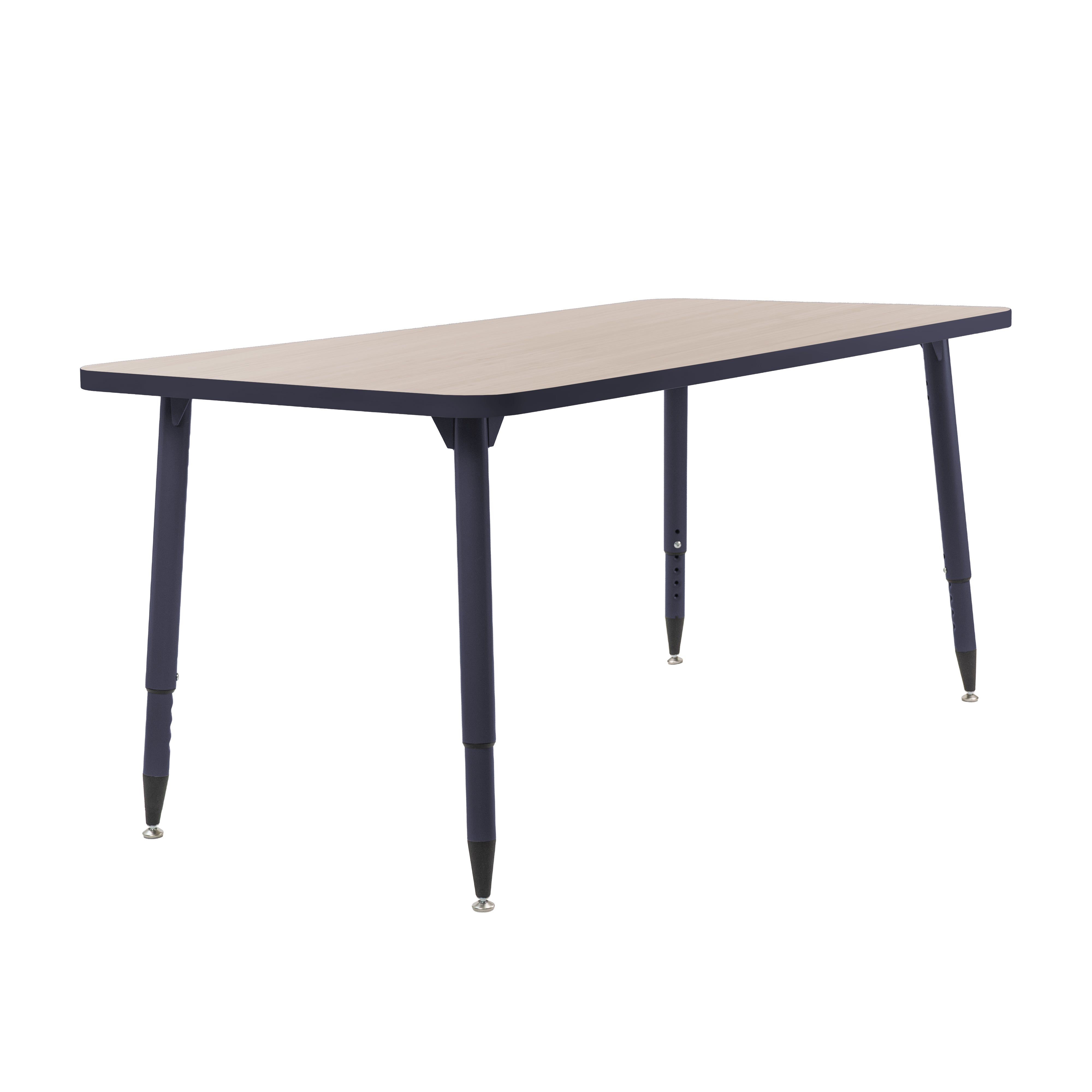 Adapte 30" x 60" Rectangle Thermofused Activity Table with Adjustable Tapered Legs - Asian Sand/Navy
