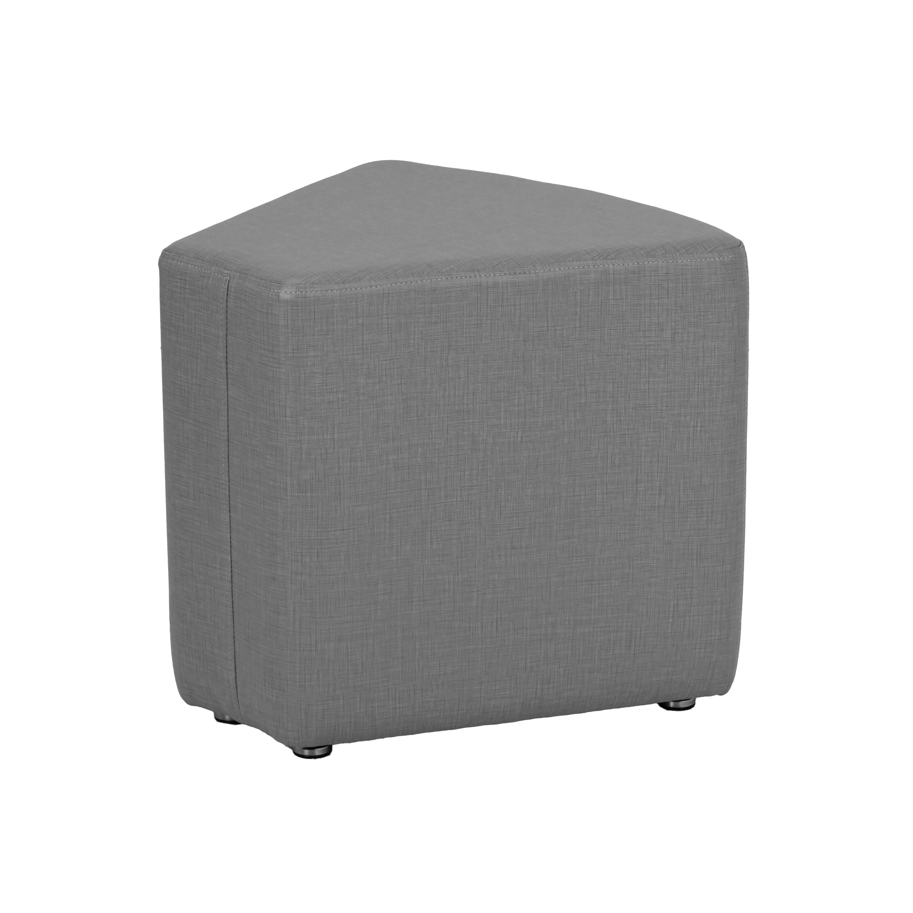 Pro Series Upholstered Wedge Ottoman 18" Height - Slate Gray Crosshatch