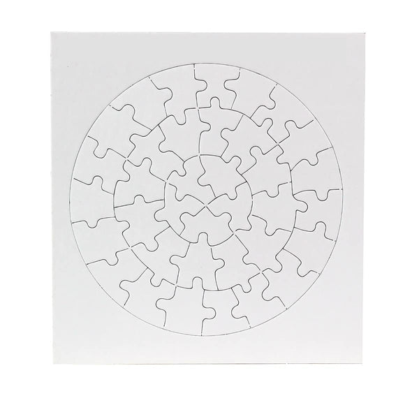 Color Your Own Puzzles - 6 ct, Round, Frame 7.75" x 8.25", Puzzle 6.75" diameter, 36 pcs per puzzle