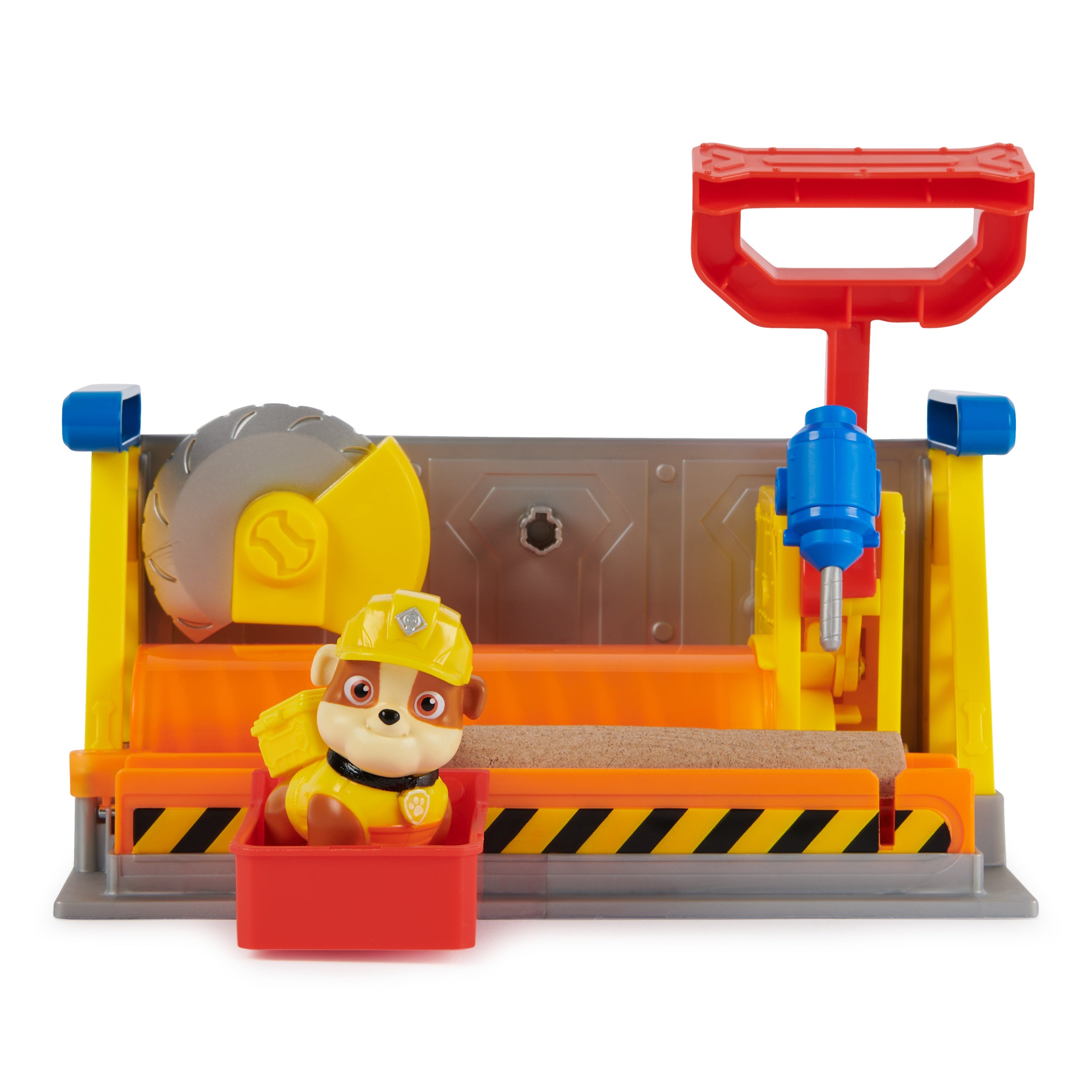 Rubble & Crew, Rubble’s Workshop Playset, Construction Toys with Kinetic Build-It Sand & Rubble Action Figure, Kids Toys for Boys & Girls Ages 3+