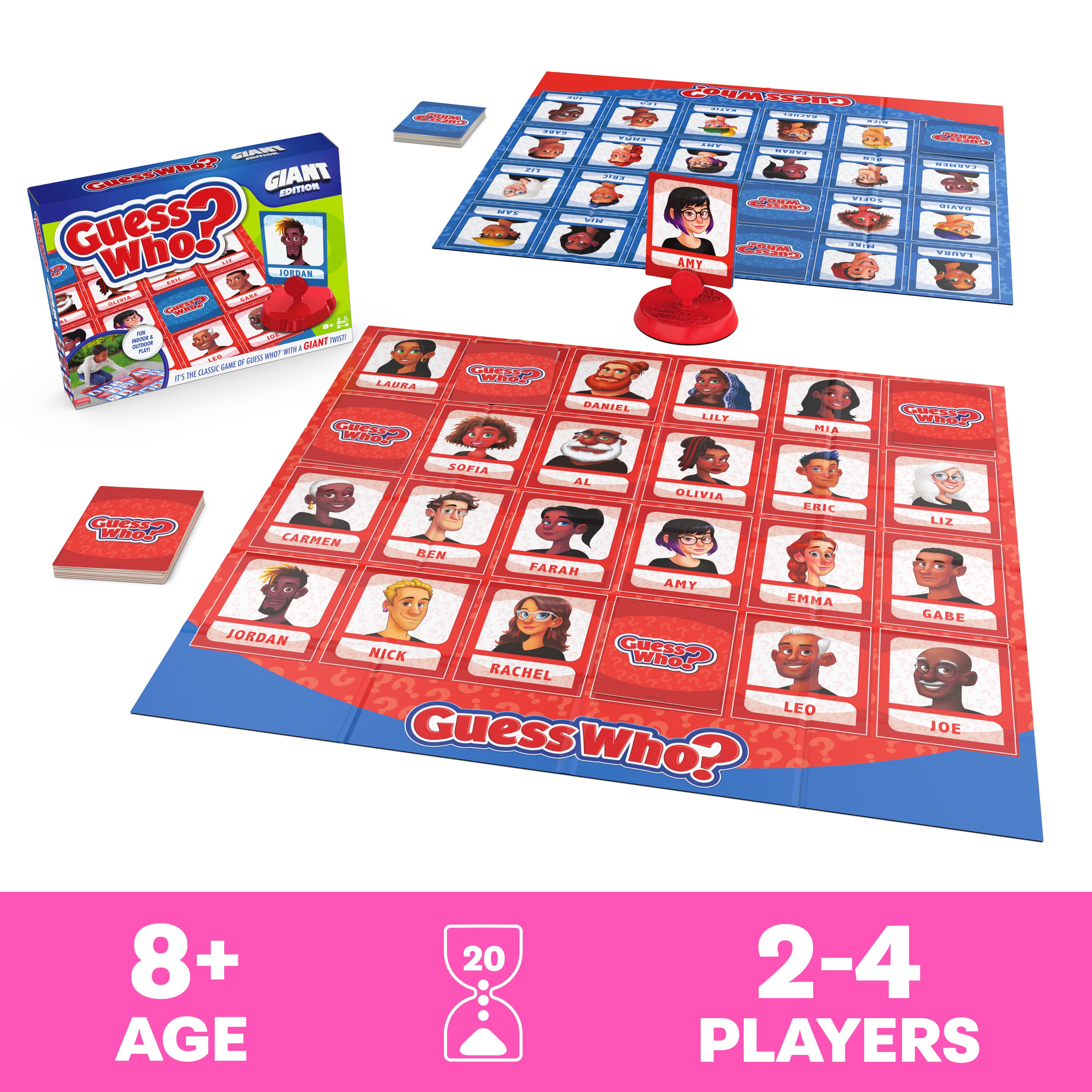 Spin Master Games, Guess Who? Giant Edition, Family Game for Indoor & Outdoor Fun with Big Oversized Board, for Family and Kids, 2-4 Players, Ages 6 & Up