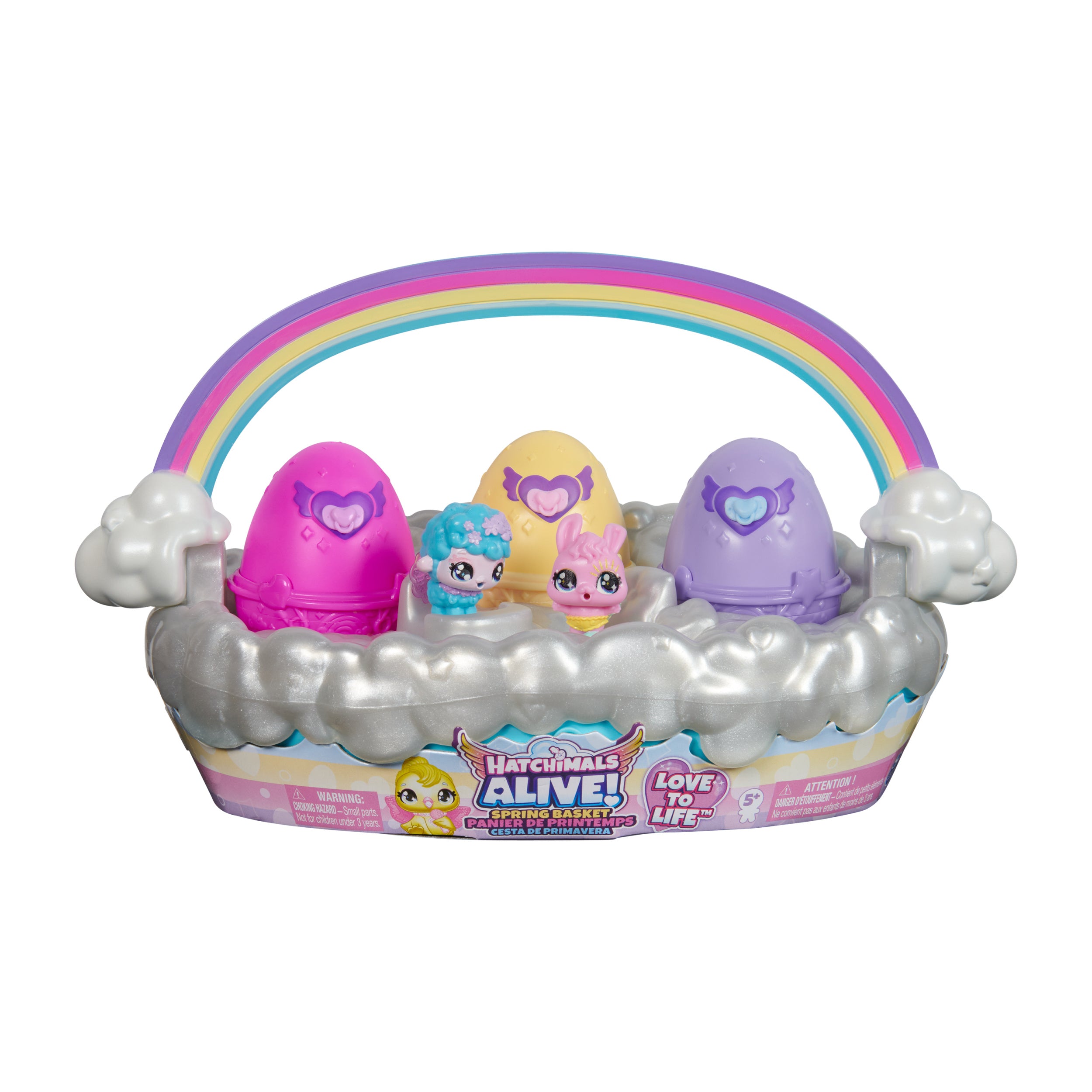 Hatchimals Alive, Spring Basket with 6 Mini Figures, 3 Self-Hatching Eggs, Fun Gift and Easter Toy, Kids Toys for Girls and Boys Ages 3 and up