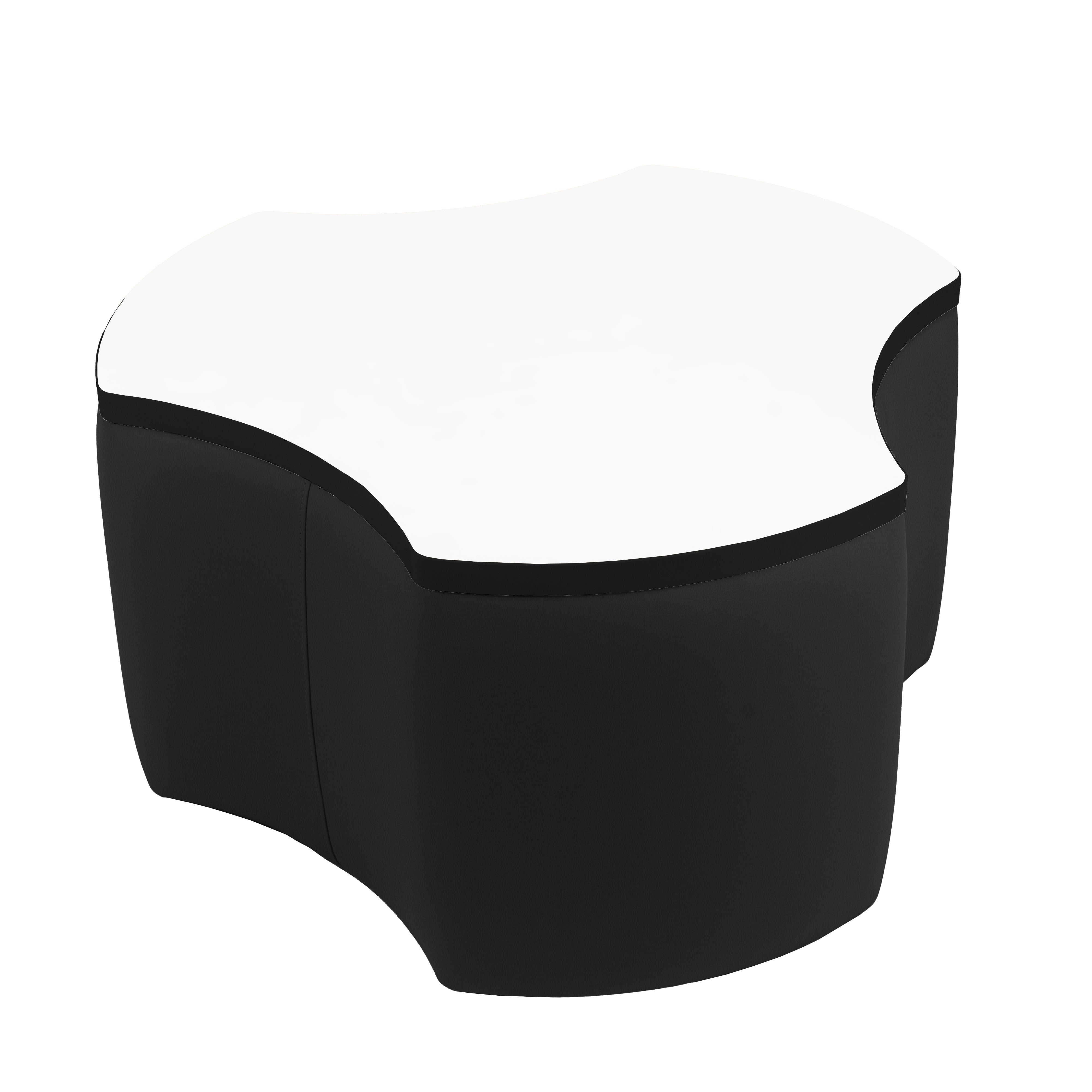 Pro Series Upholstered Cog Dry-Erase Ottoman Table 18" Height - Black/Whiteboard