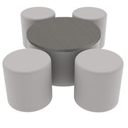 Pro Series 30" Round Ottoman Table with Round 18" H Seating, 5-Piece Set - Gray/Cosmic Strandz