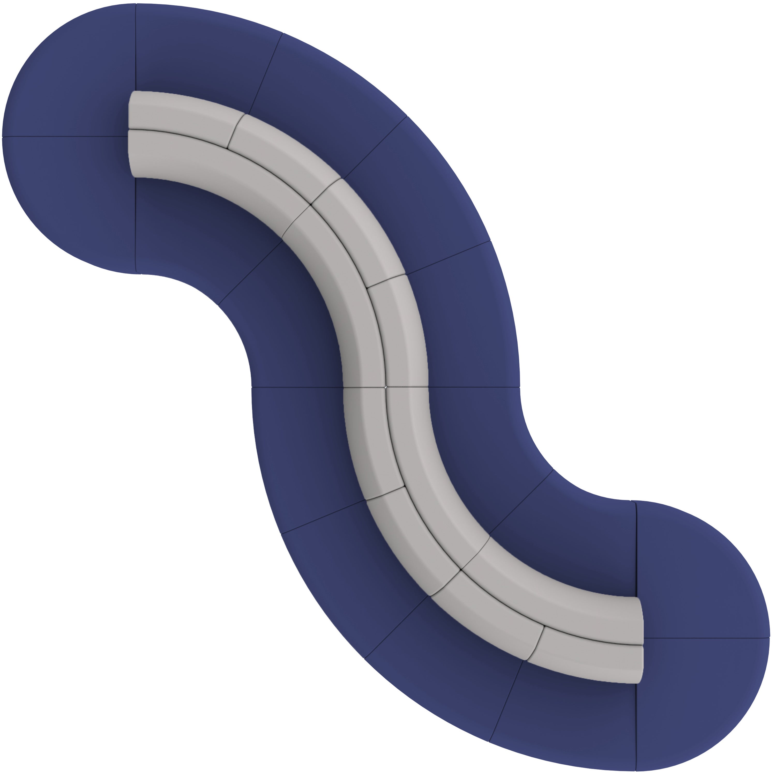Pro Series Connect Curved Swell Seating, 16-Piece Set - Navy/Gray