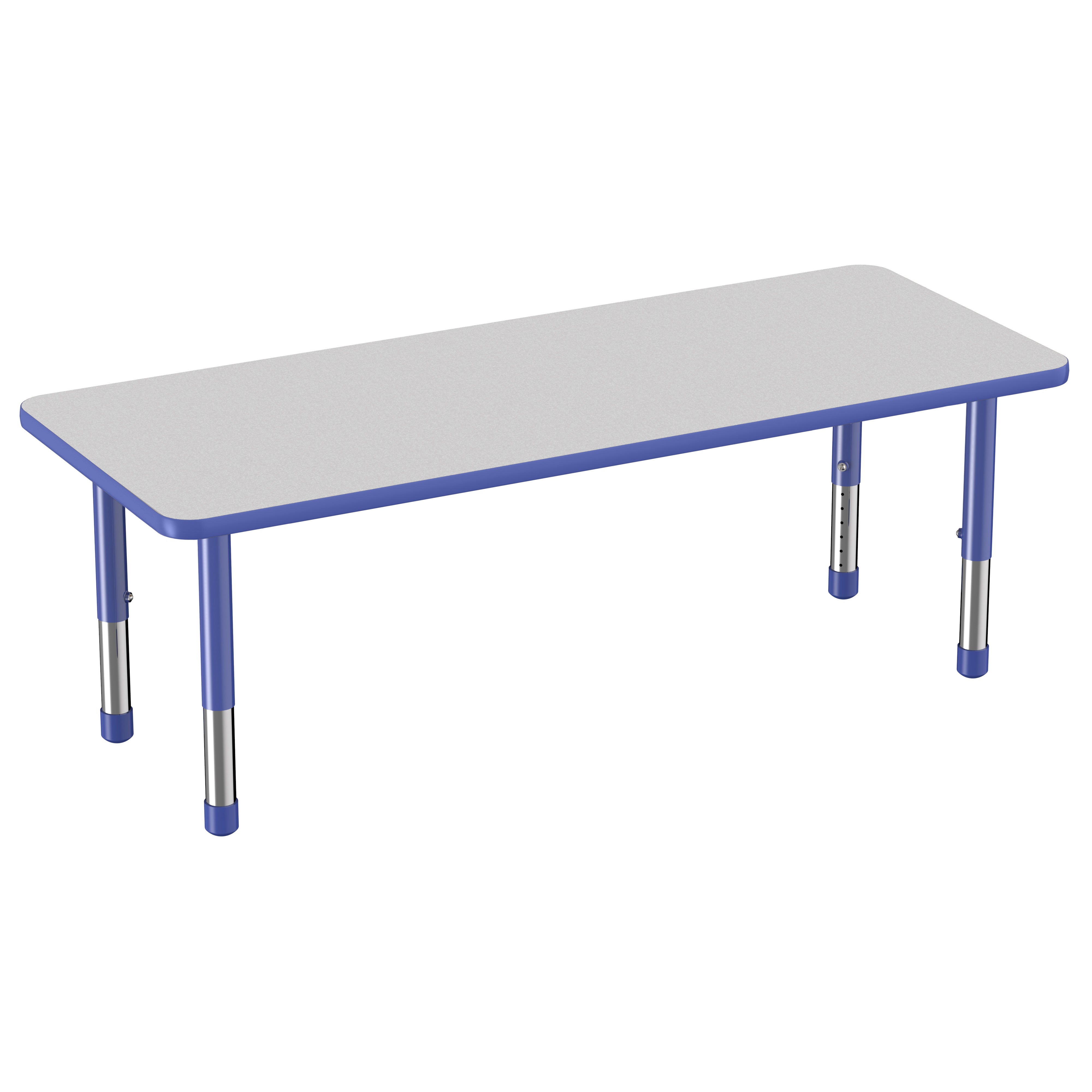 24" x 60" Rectangle Thermofused Activity Table with Adjustable Chunky Legs - Gray/Blue