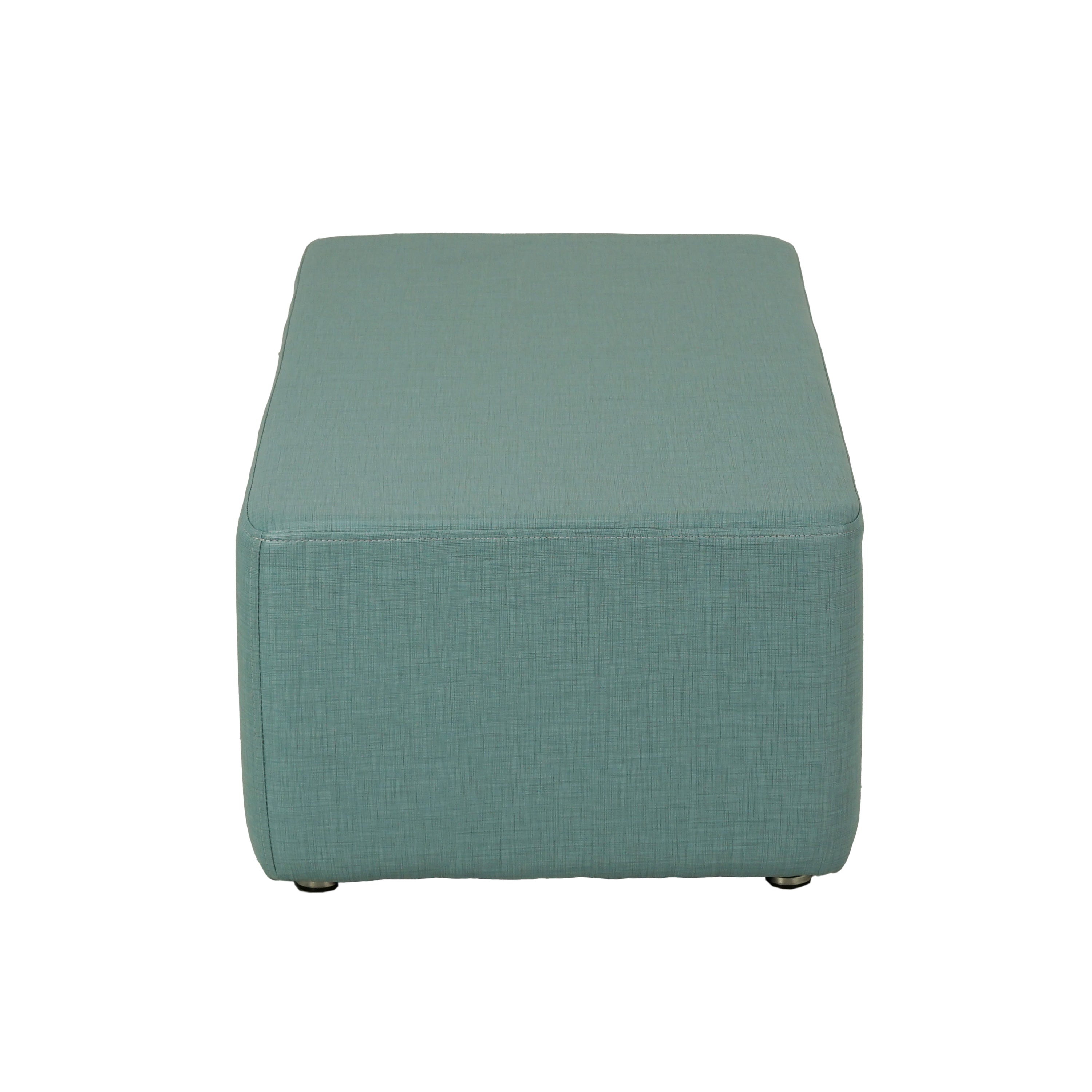 Pro Series Upholstered Rectangle Ottoman 12" Height - Sky Blue Crosshatch
