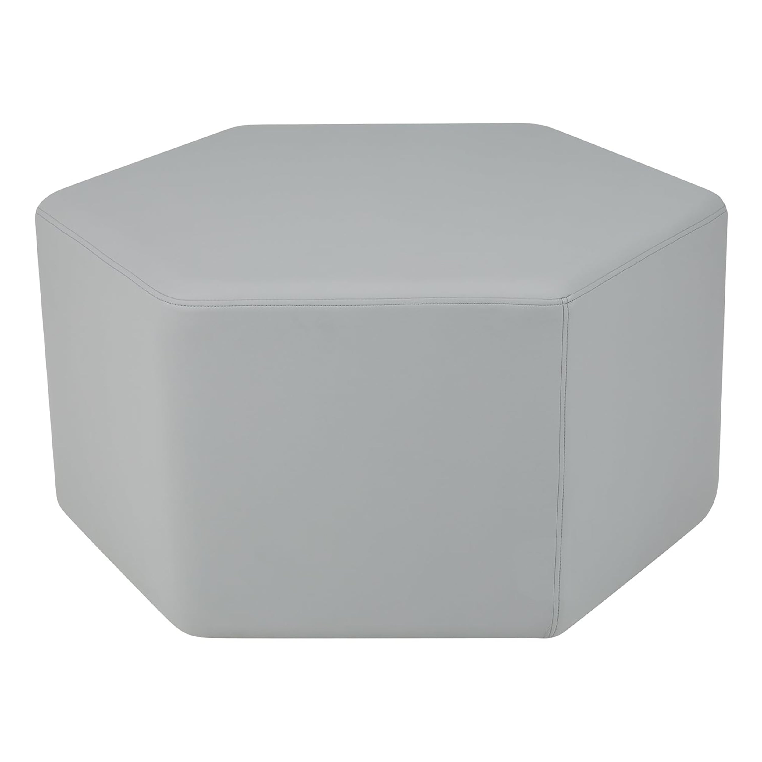 Pro Series Upholstered Hexagon Ottoman 18" Height - Gray