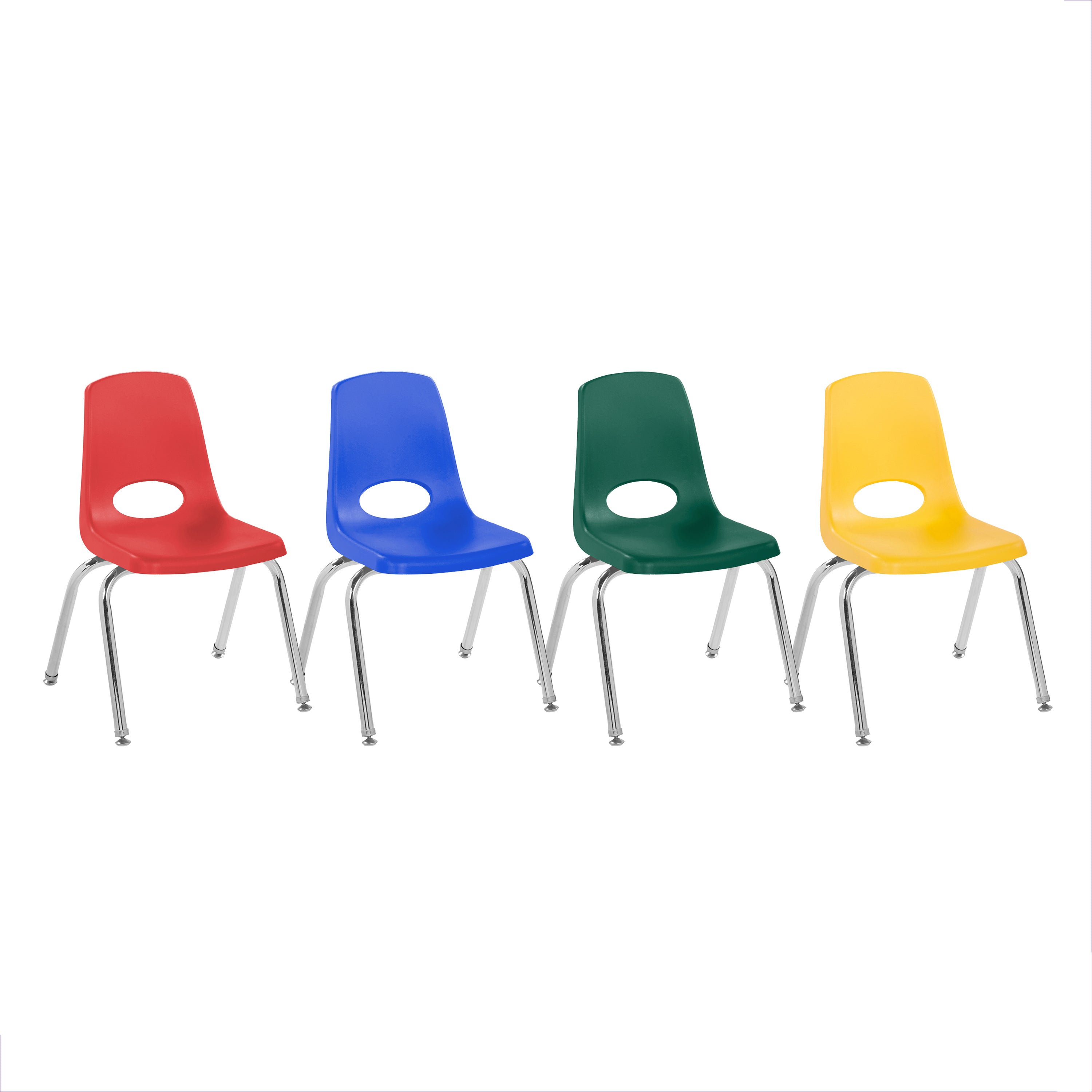 14" Stack Chair with Swivel Glides, 4-Piece - Assorted