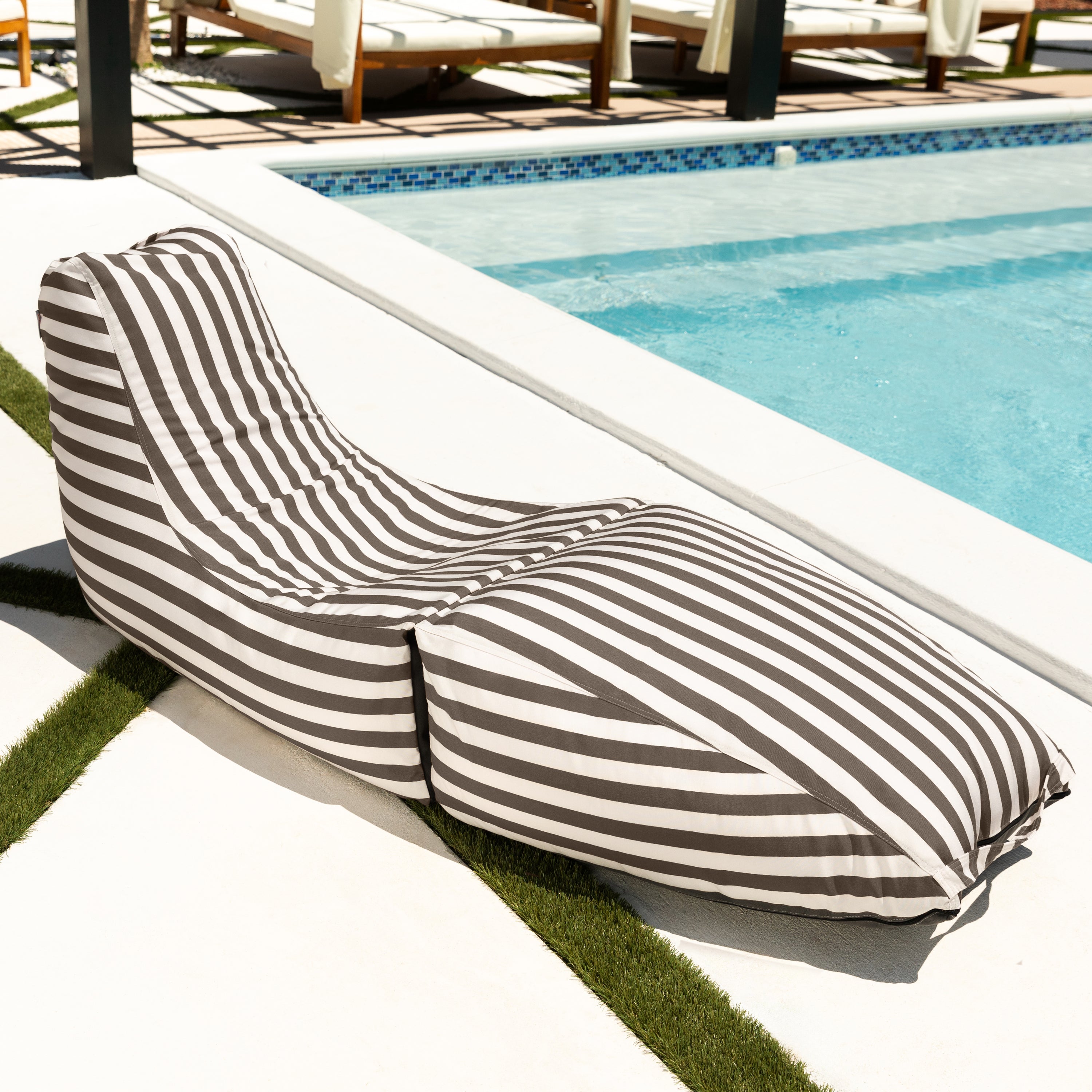 Jaxx Prado Outdoor Chaise Lounge, Taupe Stripes