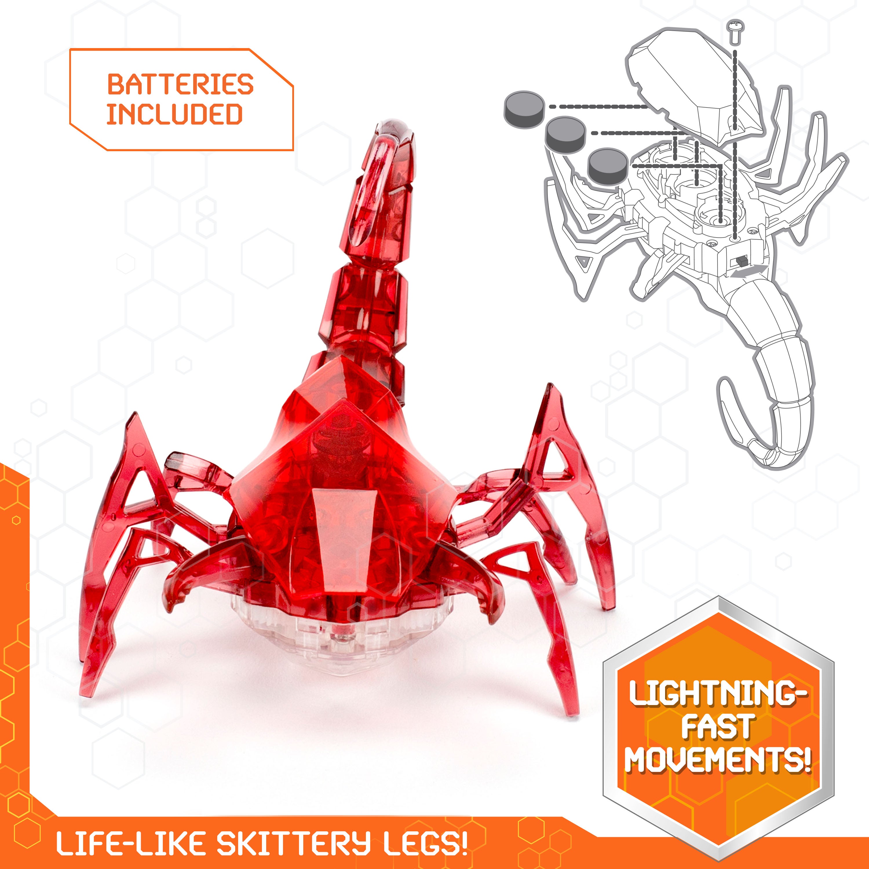 HEX BOTS Robotic Scorpion, Autonomous Mechanic Scorpion Toys for Kids, Adjustable Robotic Scorpion Figure, Robot Toys for Boys & Girls Ages 4 & Up, Styles May Vary
