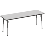 24" x 72" Rectangle T-Molding Activity Table with Adjustable Standard Ball Glide Legs - Gray/Black
