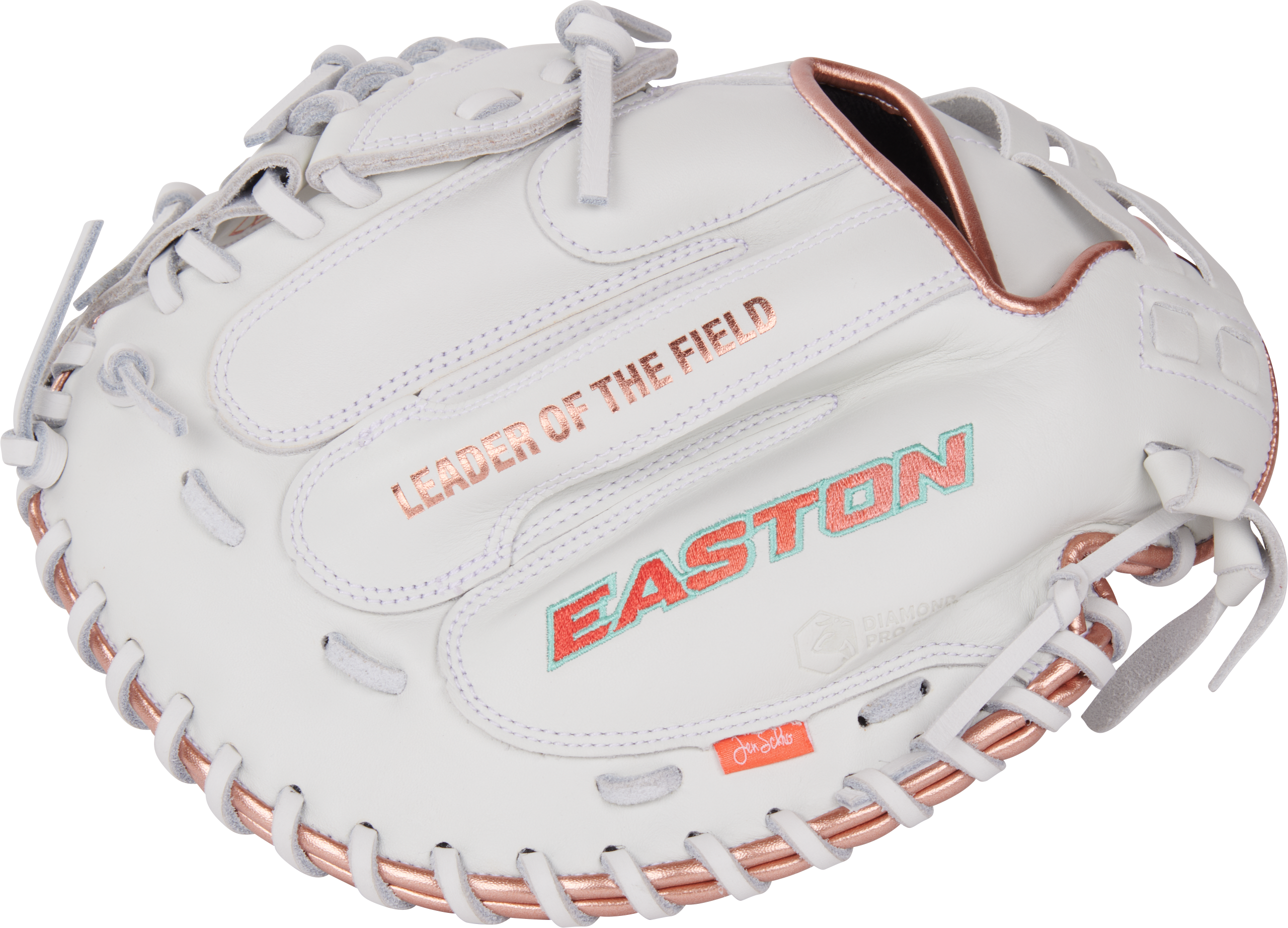 Easton Elite Series Jen Schroeder Catchers Mitt 33-Inch Softball Glove - Right Hand Thrower - White