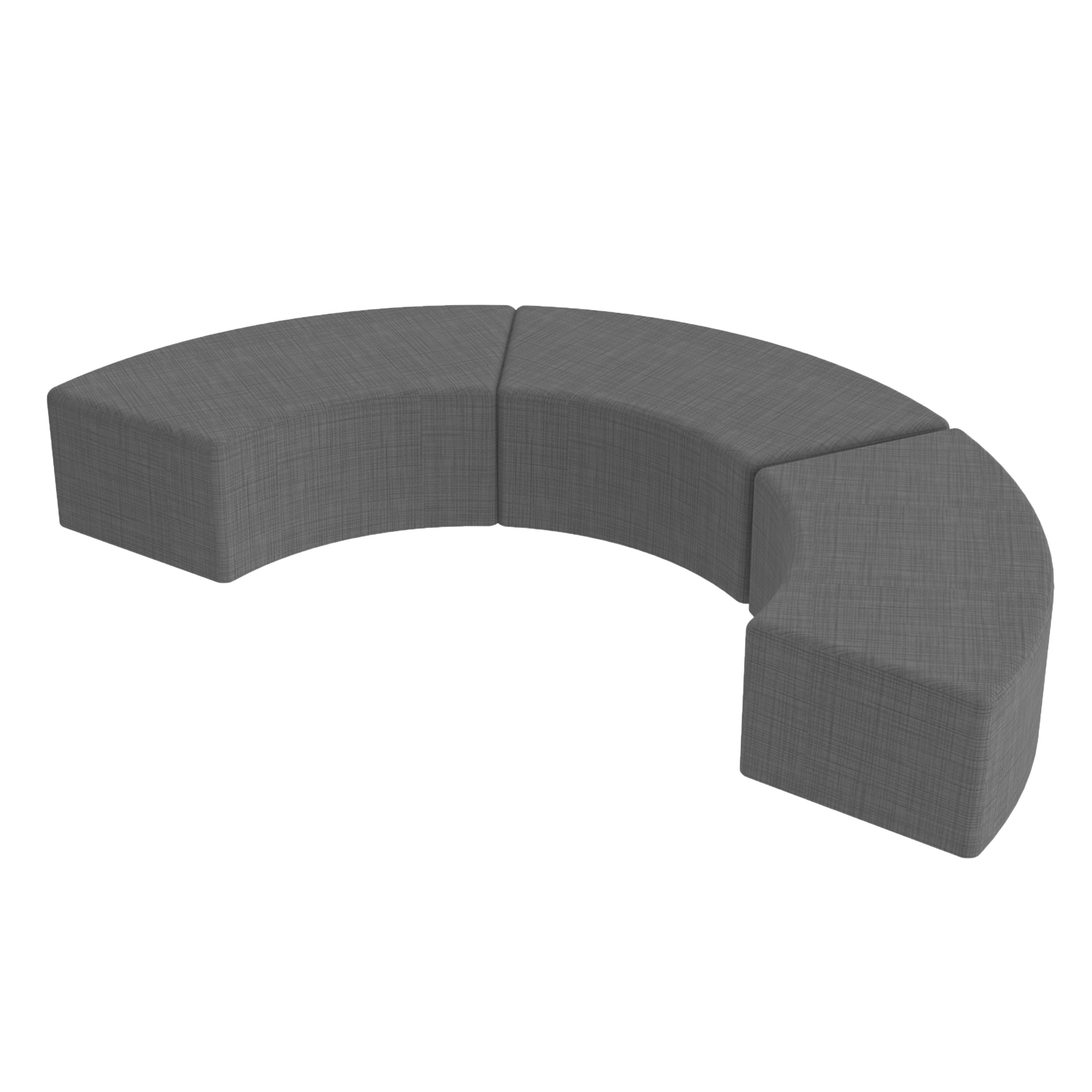 Pro Series Upholstered S Curve Ottoman 12" Height, 3-Piece - Slate Gray Crosshatch