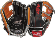 Rawlings R9 Baseball Contour Series 11.25-Inch Baseball Glove  - Right Hand Thrower - Black/Tan